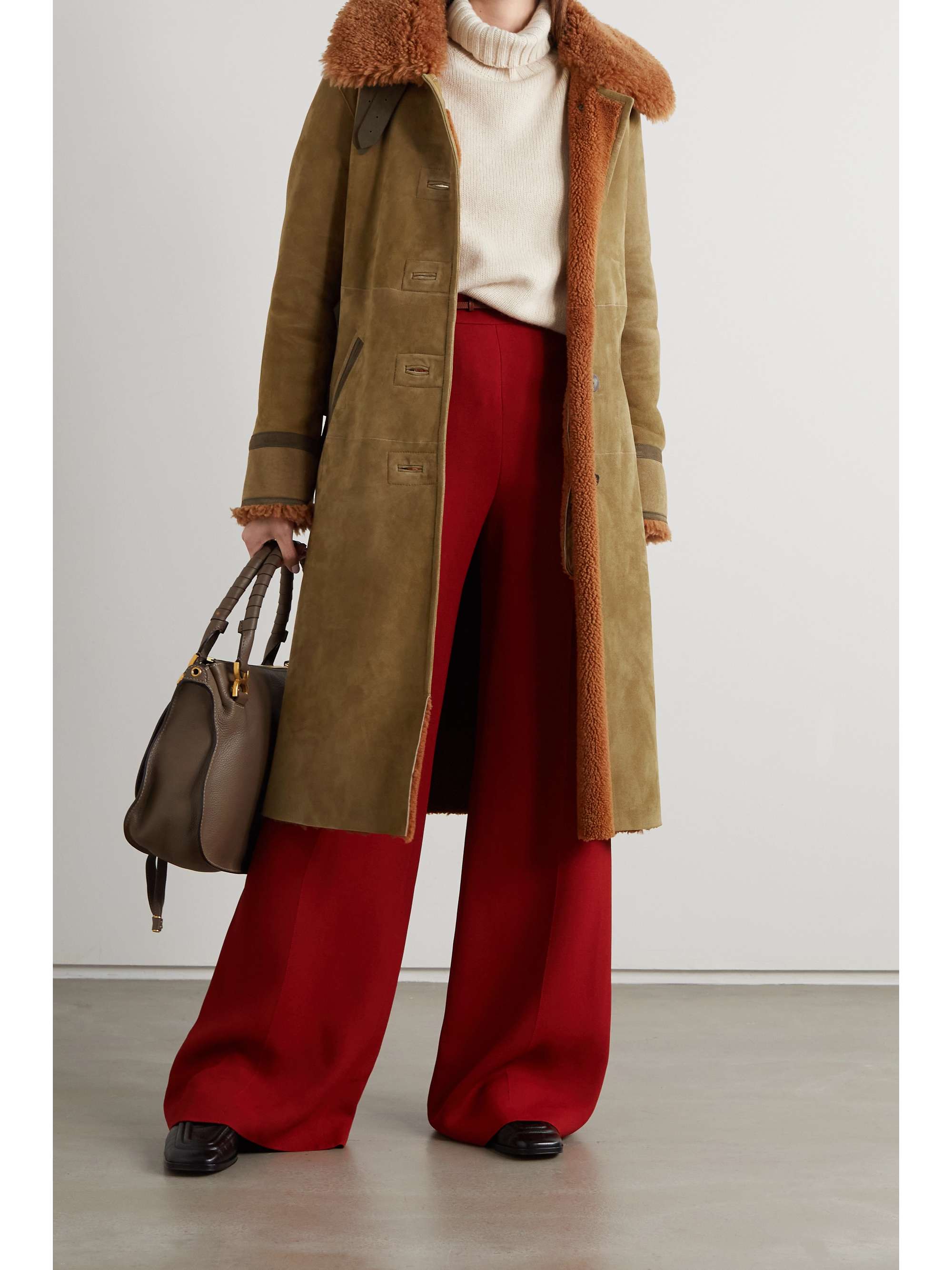 full length suede coat