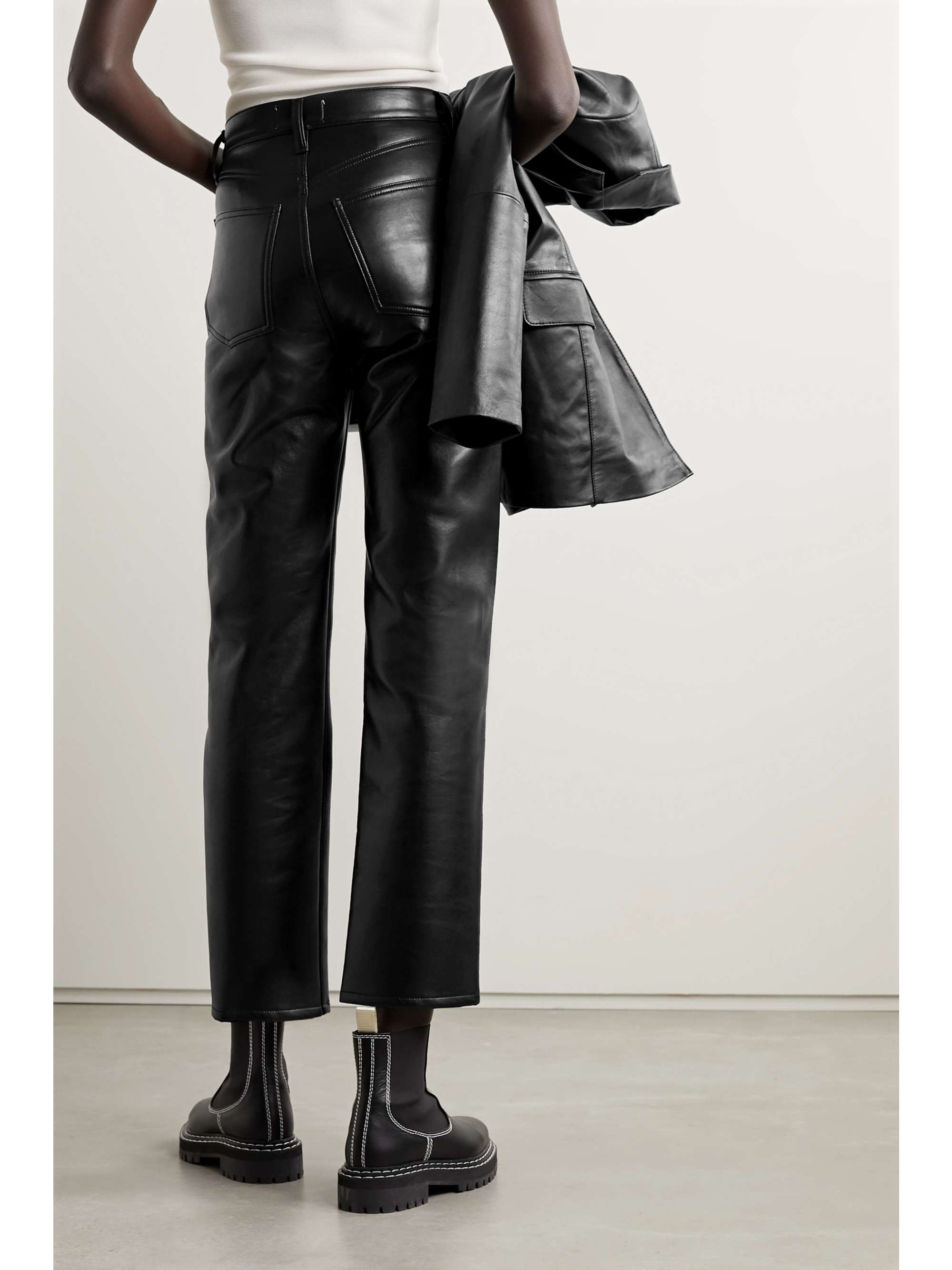 AGOLDE Pantalon droit en cuir mélangé recyclé '90s Pinch Waist