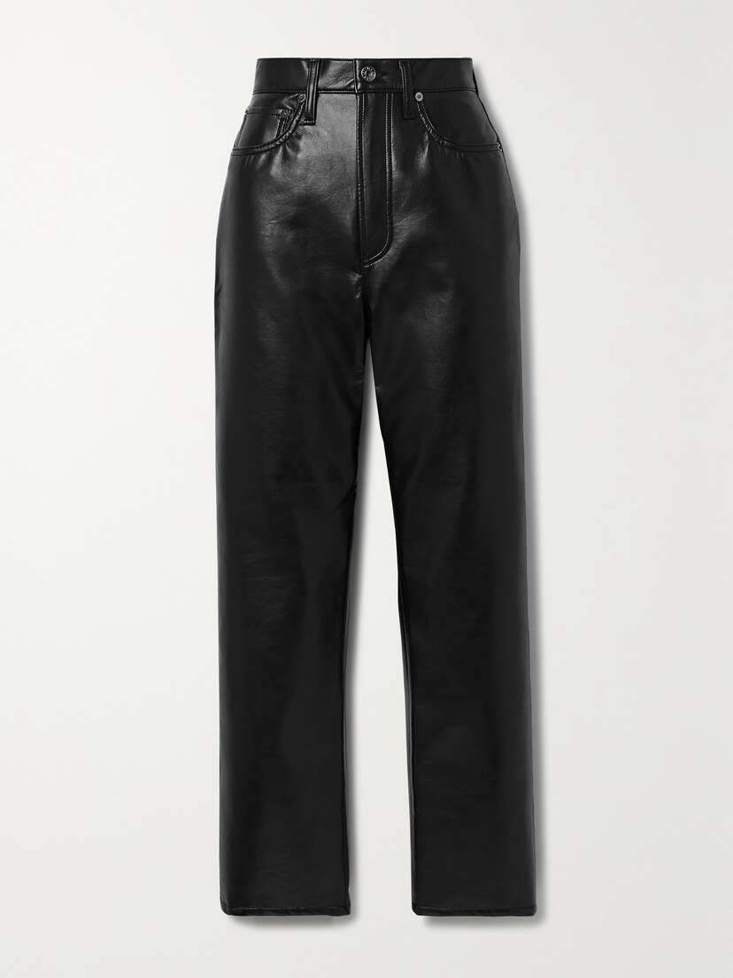 AGOLDE + Net Sustain 90s Pinch Waist Leather-blend Straight-leg Pants - 28.8”