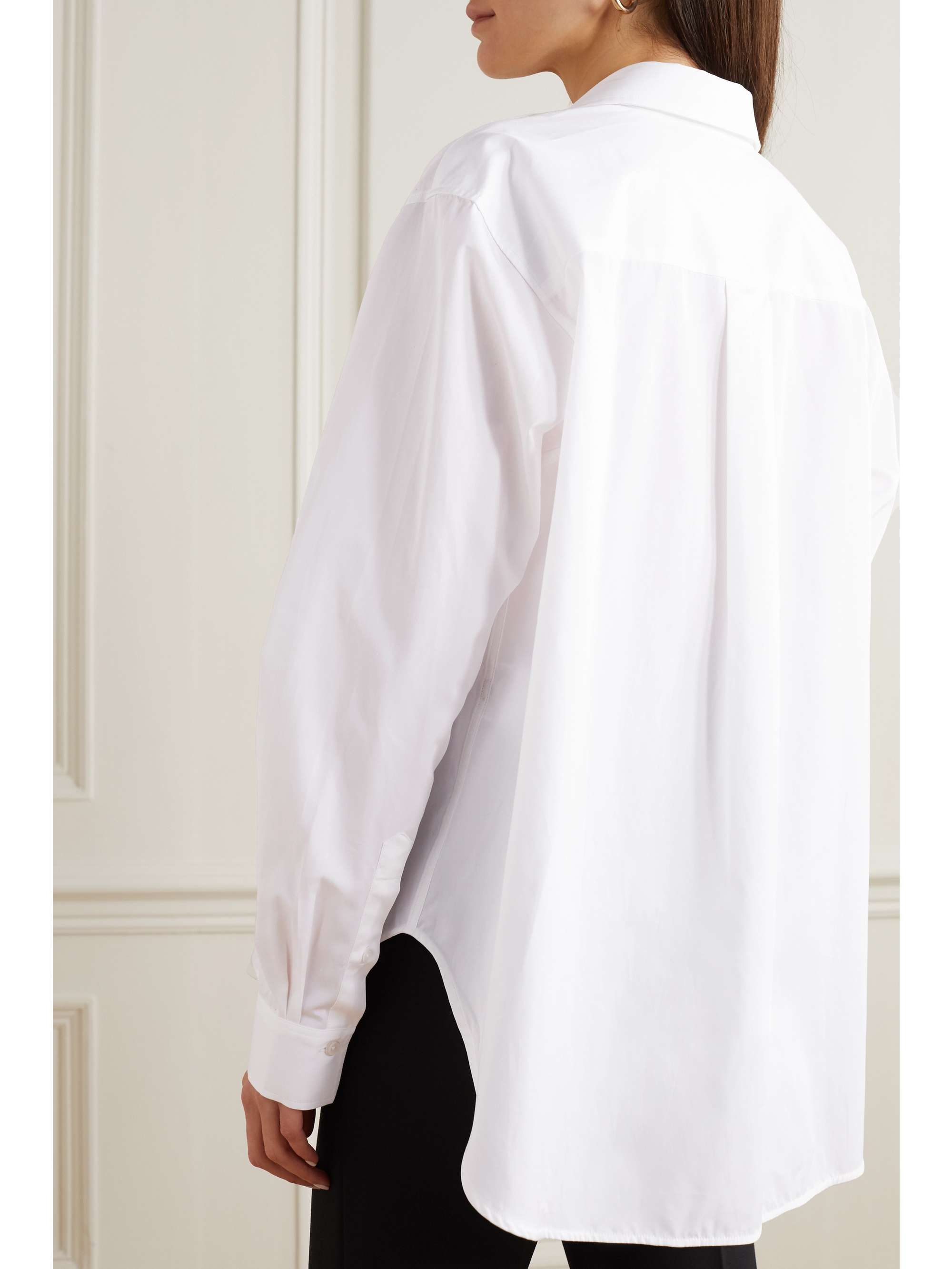 White Signature cotton-poplin shirt 