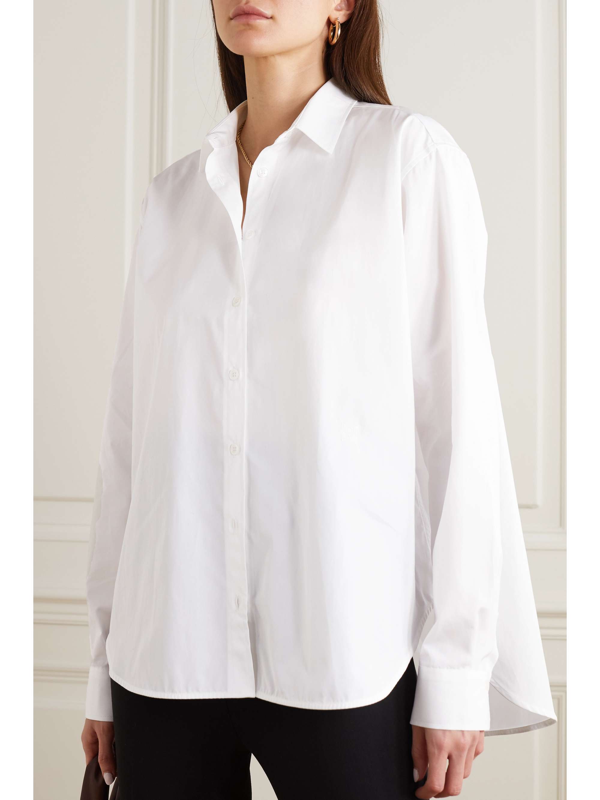 White Signature cotton-poplin shirt 