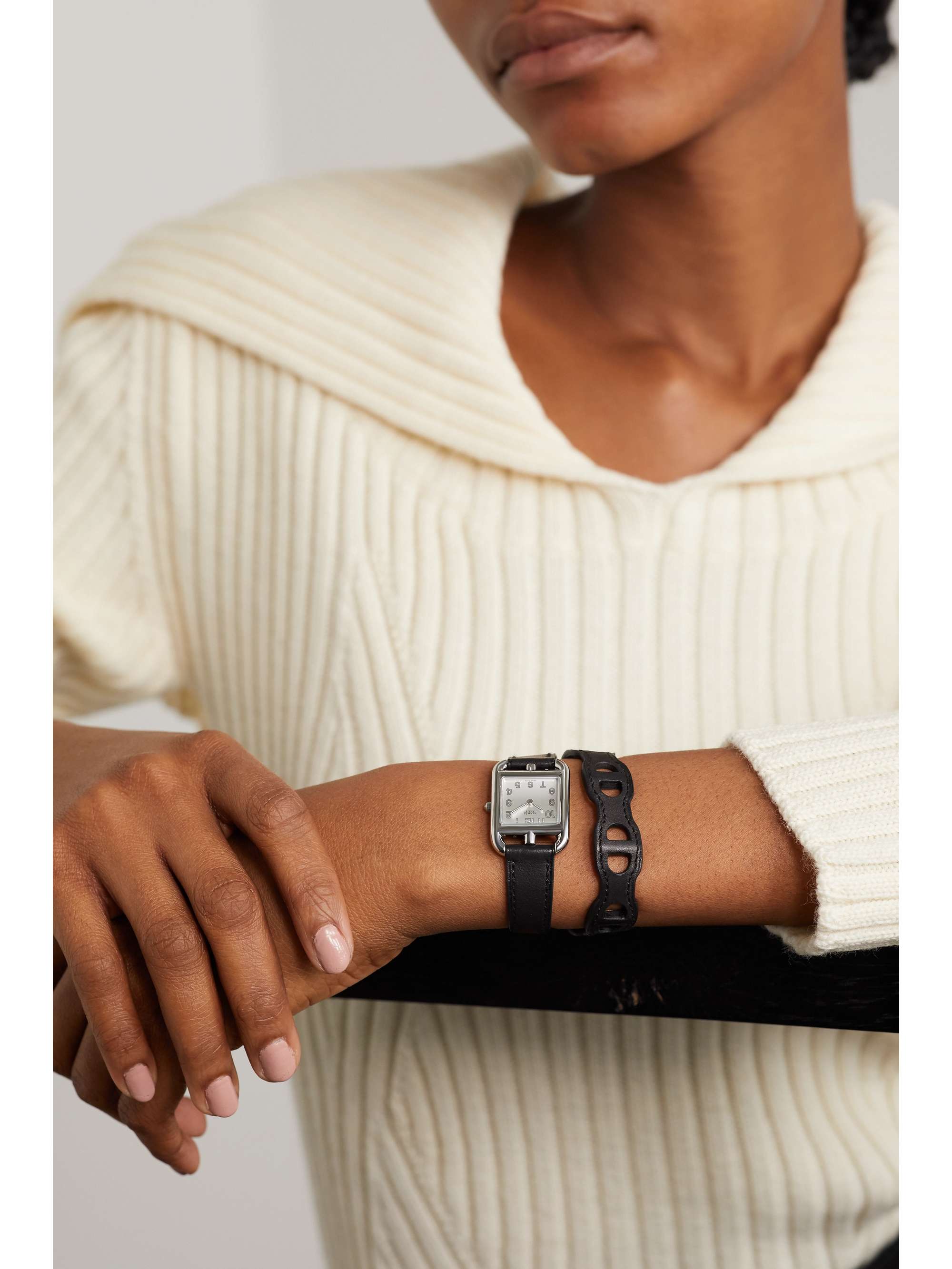 HERMÈS TIMEPIECES Cape Cod 23mm small stainless steel and leather watch
