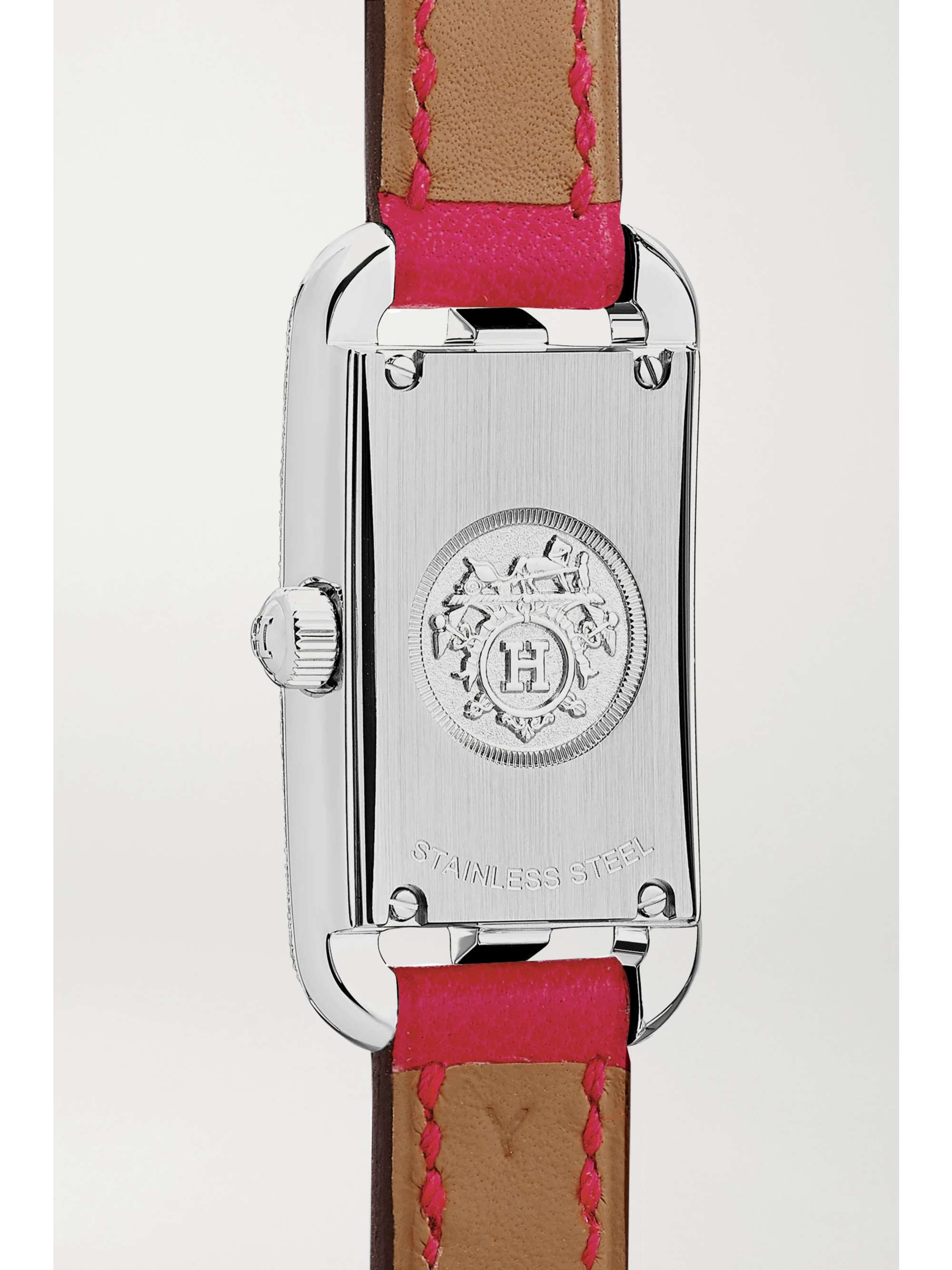 HERMÈS TIMEPIECES Nantucket 29 毫米钻石精钢小号腕表（皮革表带）