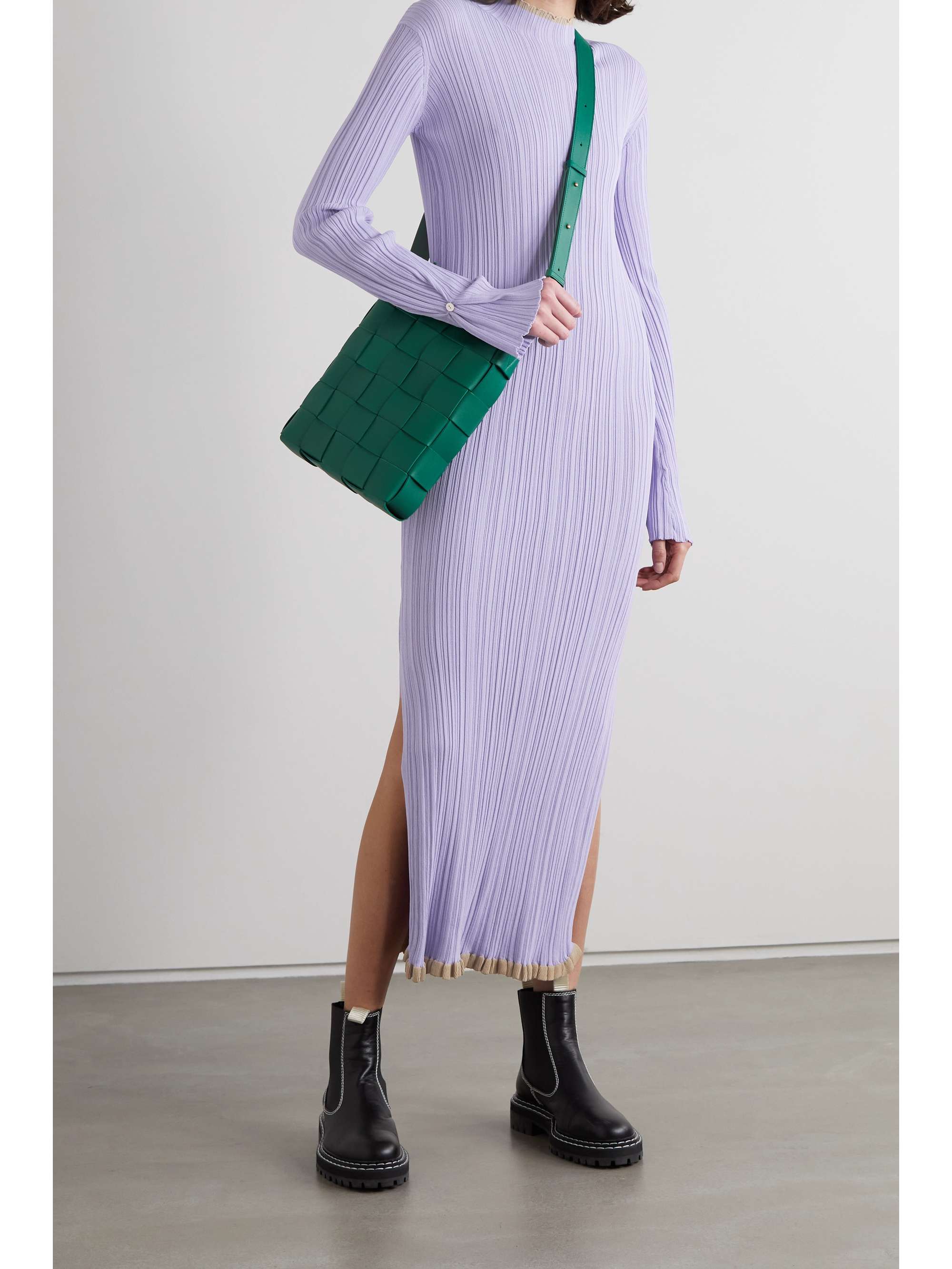 Lilac ribbed dress Outlet