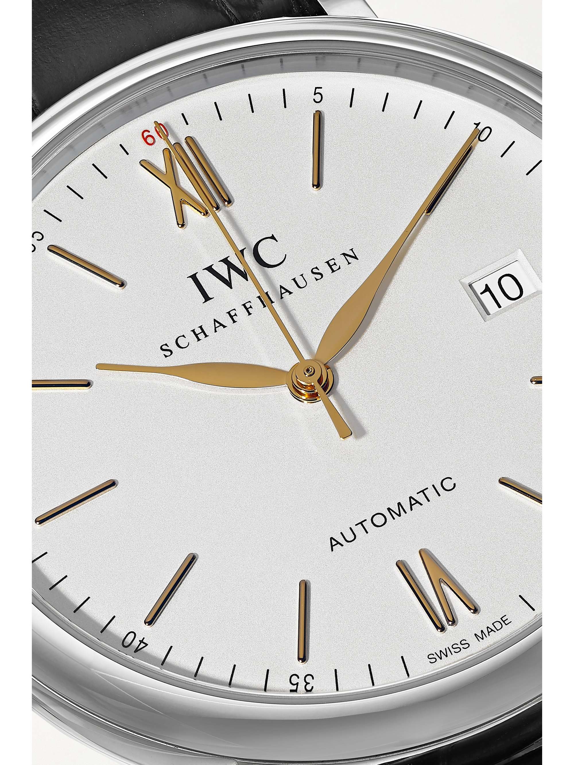 IWC SCHAFFHAUSEN Portofino Automatic 40mm stainless steel and alligator watch