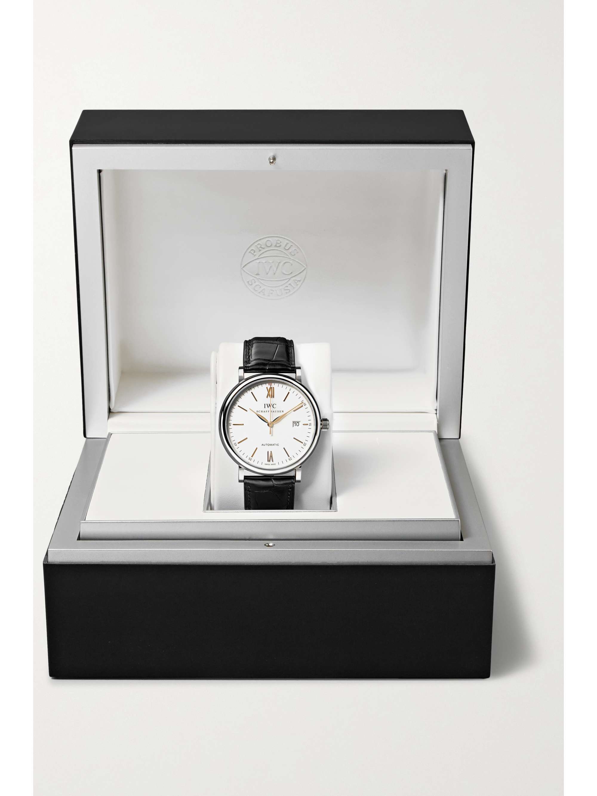 IWC SCHAFFHAUSEN Portofino Automatic 40mm stainless steel and alligator watch