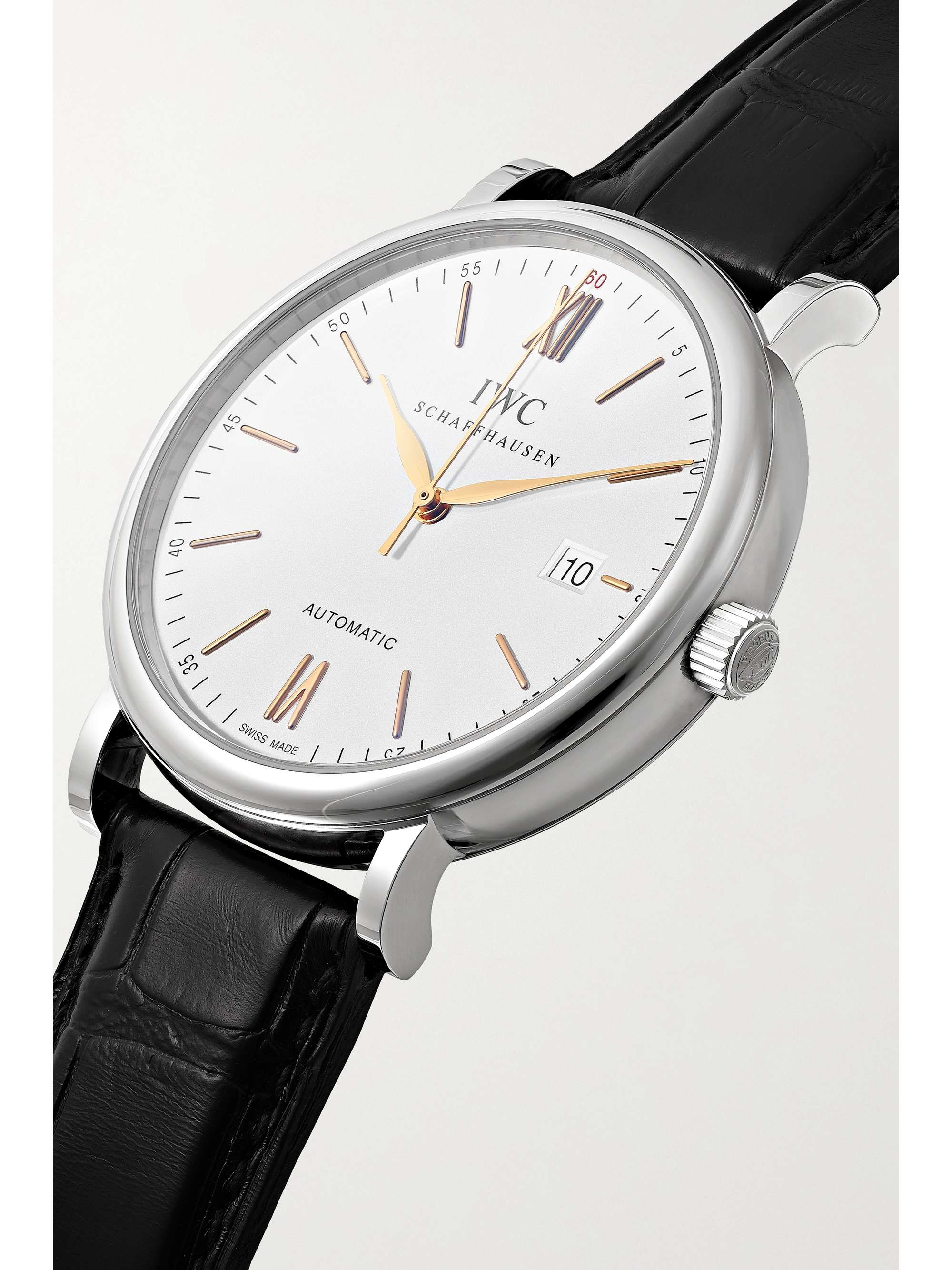 IWC SCHAFFHAUSEN Portofino Automatic 40mm stainless steel and alligator watch