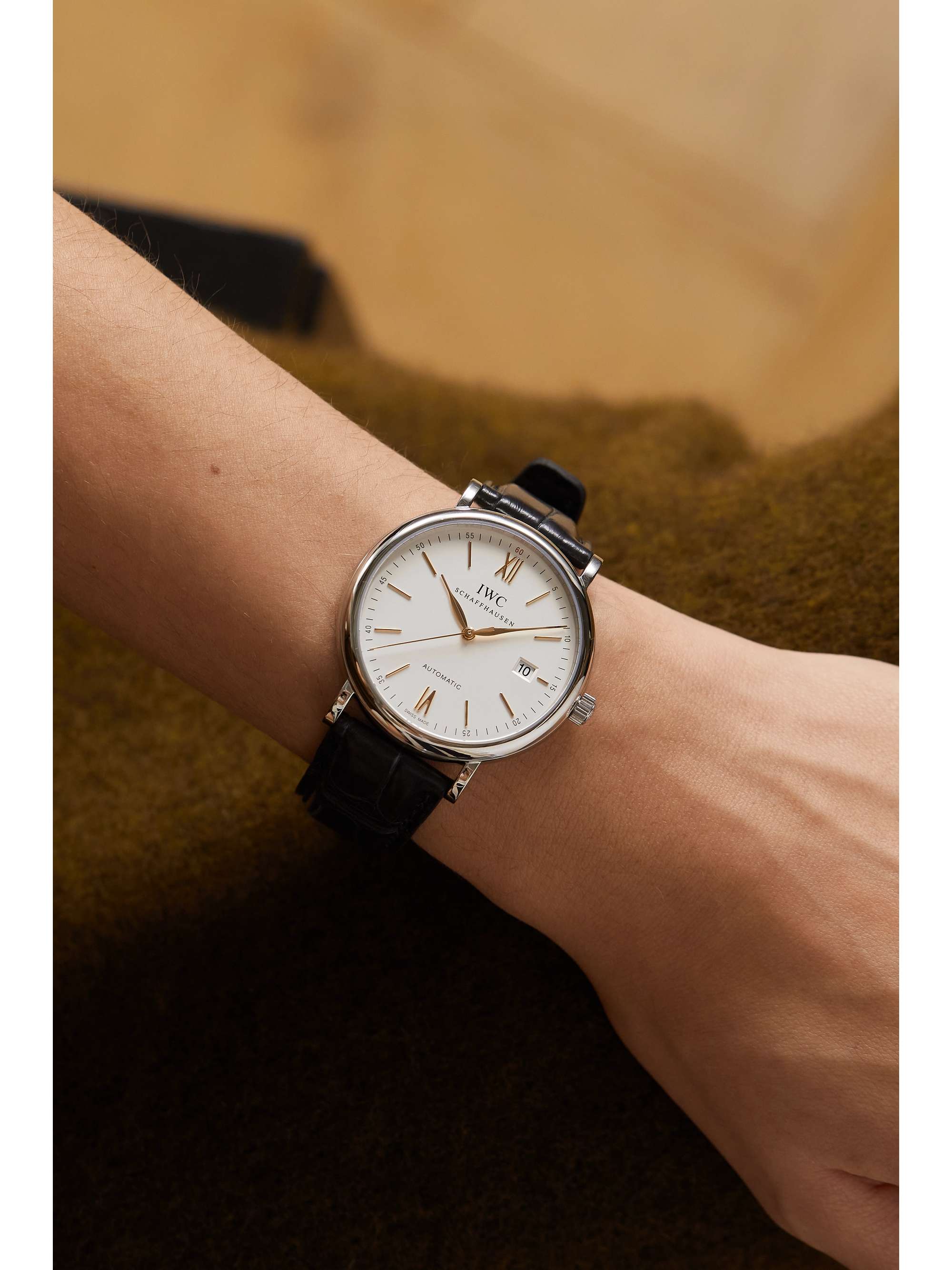IWC SCHAFFHAUSEN Portofino Automatic 40mm stainless steel and alligator watch