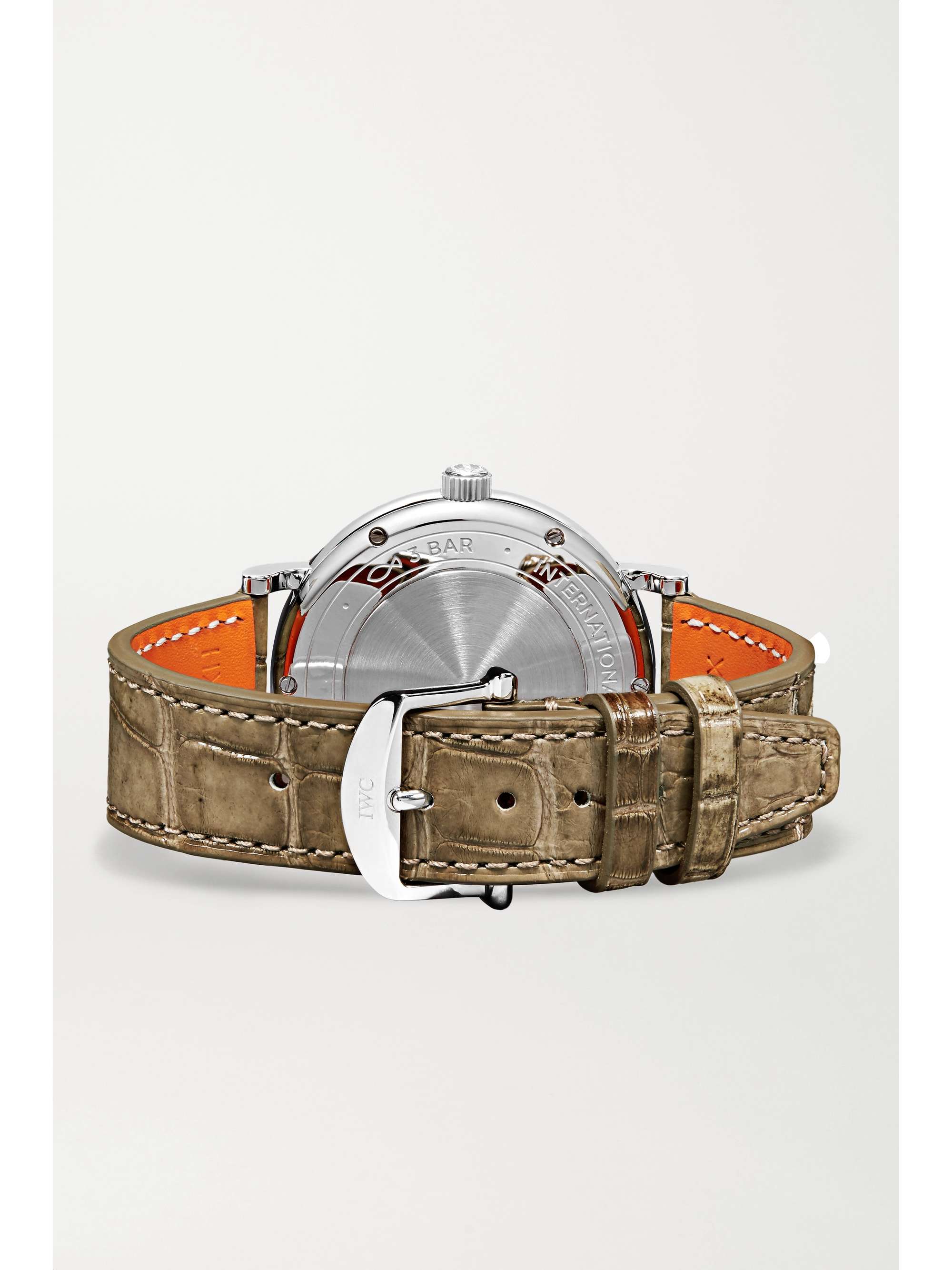 IWC SCHAFFHAUSEN Portofino Automatic 37mm stainless steel, alligator and diamond watch