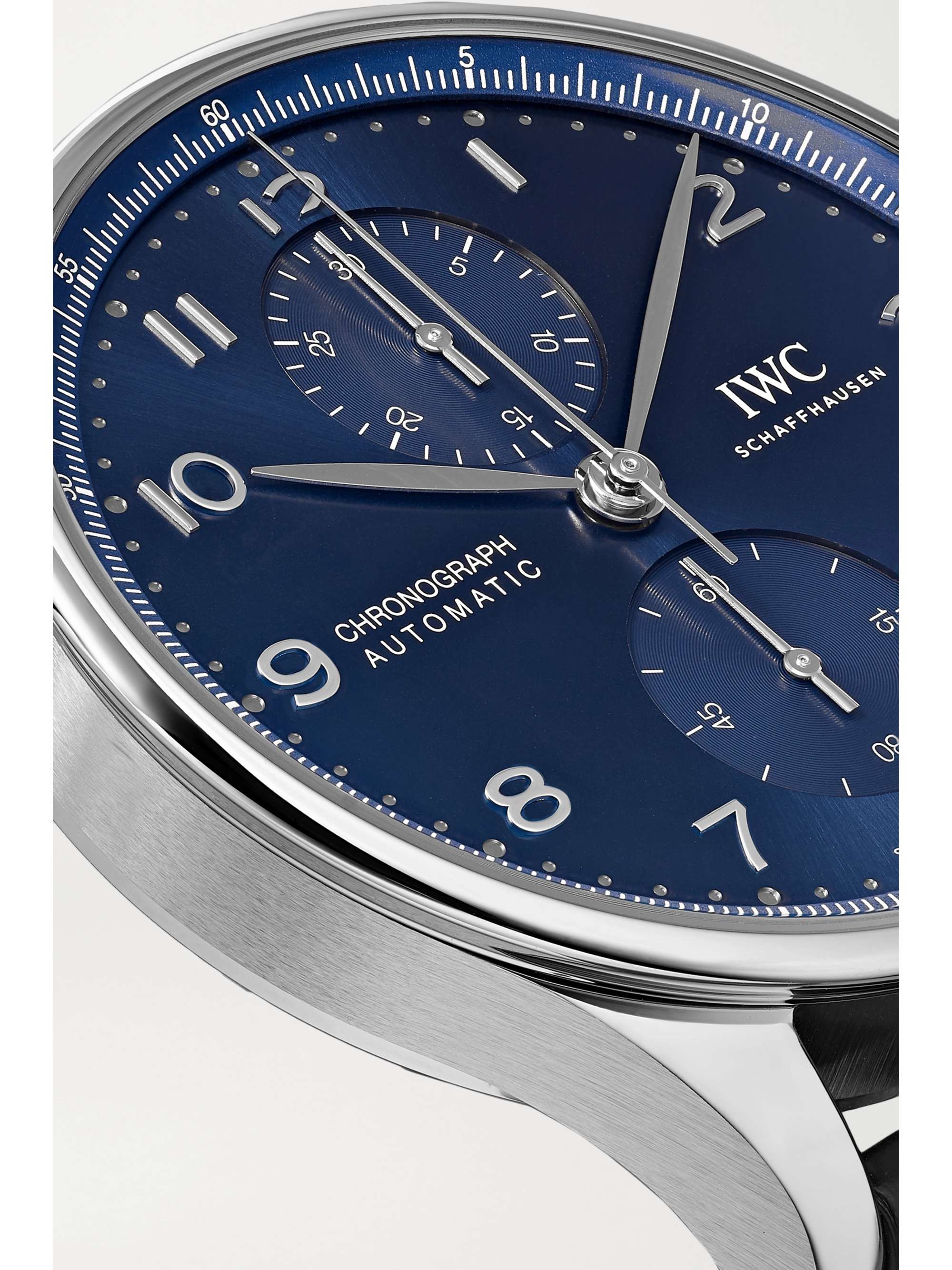IWC SCHAFFHAUSEN Portugieser Automatic Chronograph 41 mm Uhr aus Edelstahl mit Alligatorlederarmband