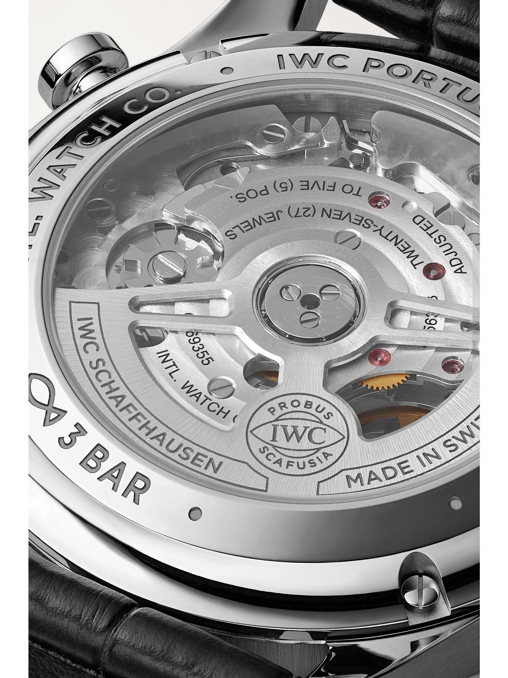 IWC SCHAFFHAUSEN Portugieser Automatic Chronograph 41 mm Uhr aus Edelstahl mit Alligatorlederarmband