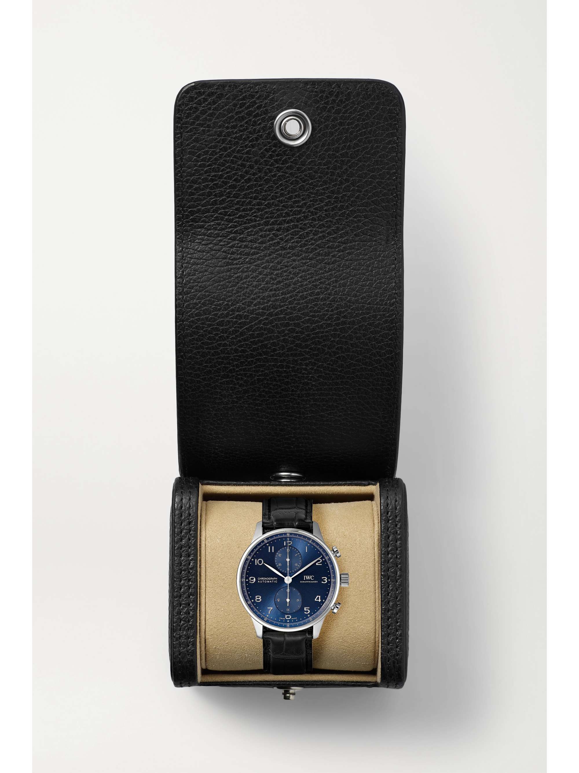 IWC SCHAFFHAUSEN Portugieser Automatic Chronograph 41 mm Uhr aus Edelstahl mit Alligatorlederarmband