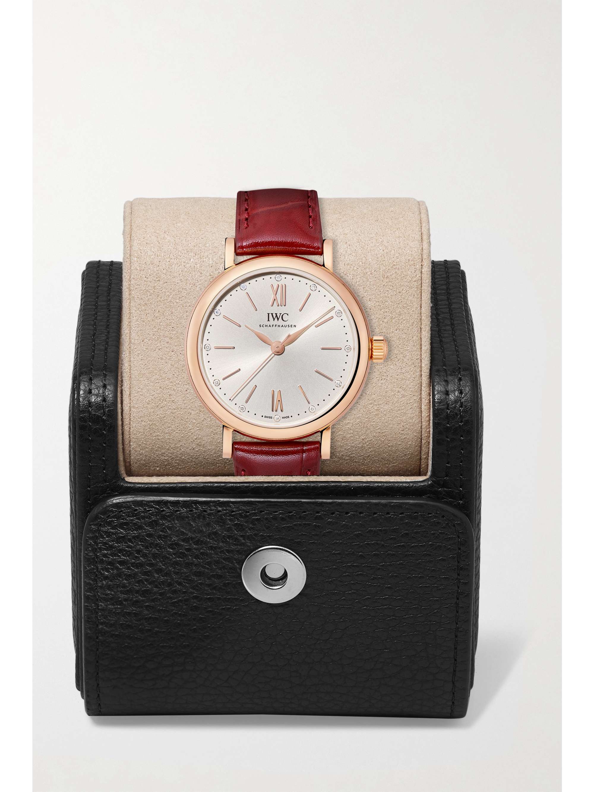 IWC SCHAFFHAUSEN Portofino Automatic 34mm 18-karat red gold, alligator and diamond watch