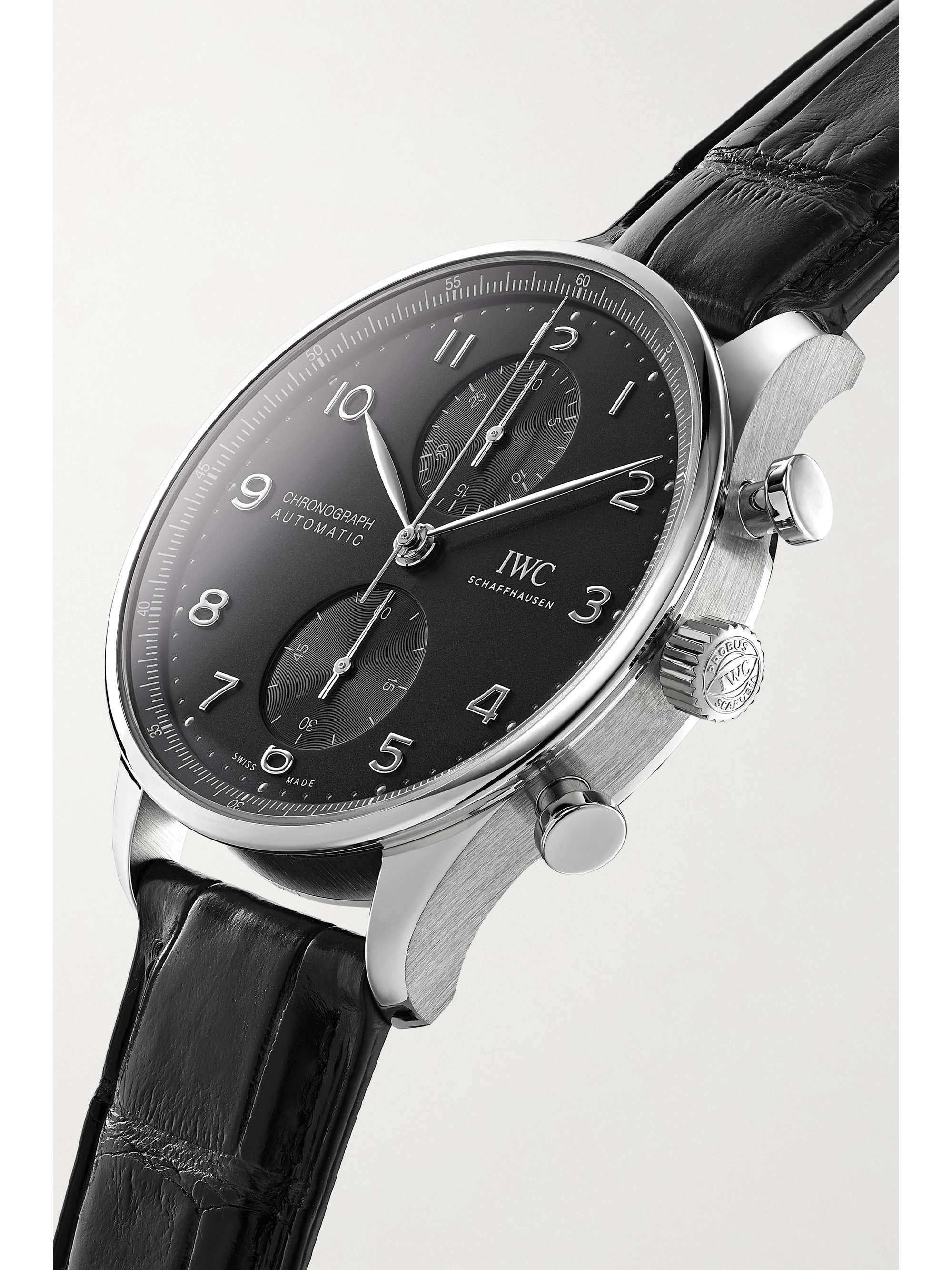 IWC SCHAFFHAUSEN Portugieser 41 毫米自动上链计时精钢腕表（短吻鳄鱼皮表带）