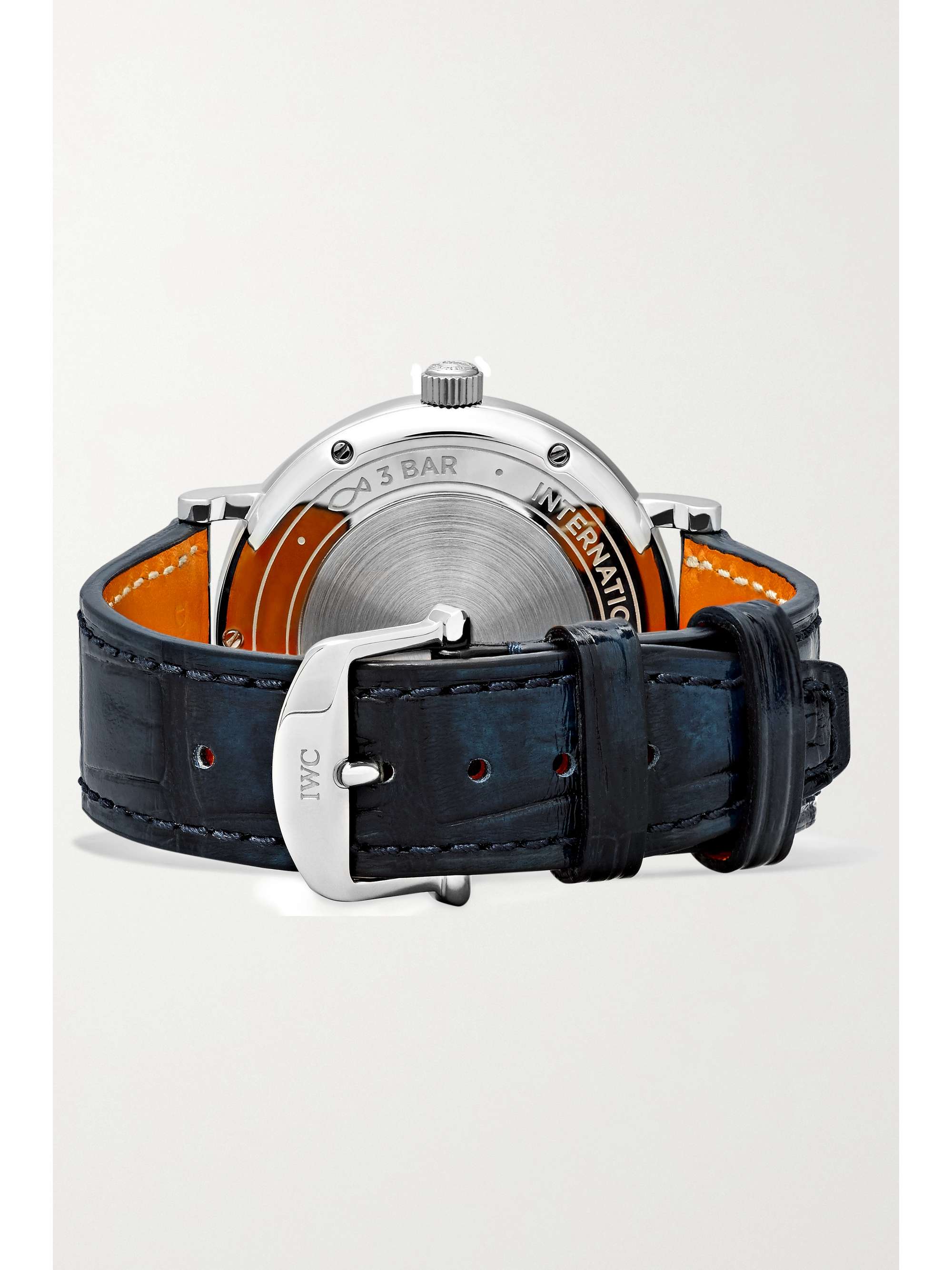 IWC SCHAFFHAUSEN Portofino Automatic 37 alligator, stainless steel and diamond watch