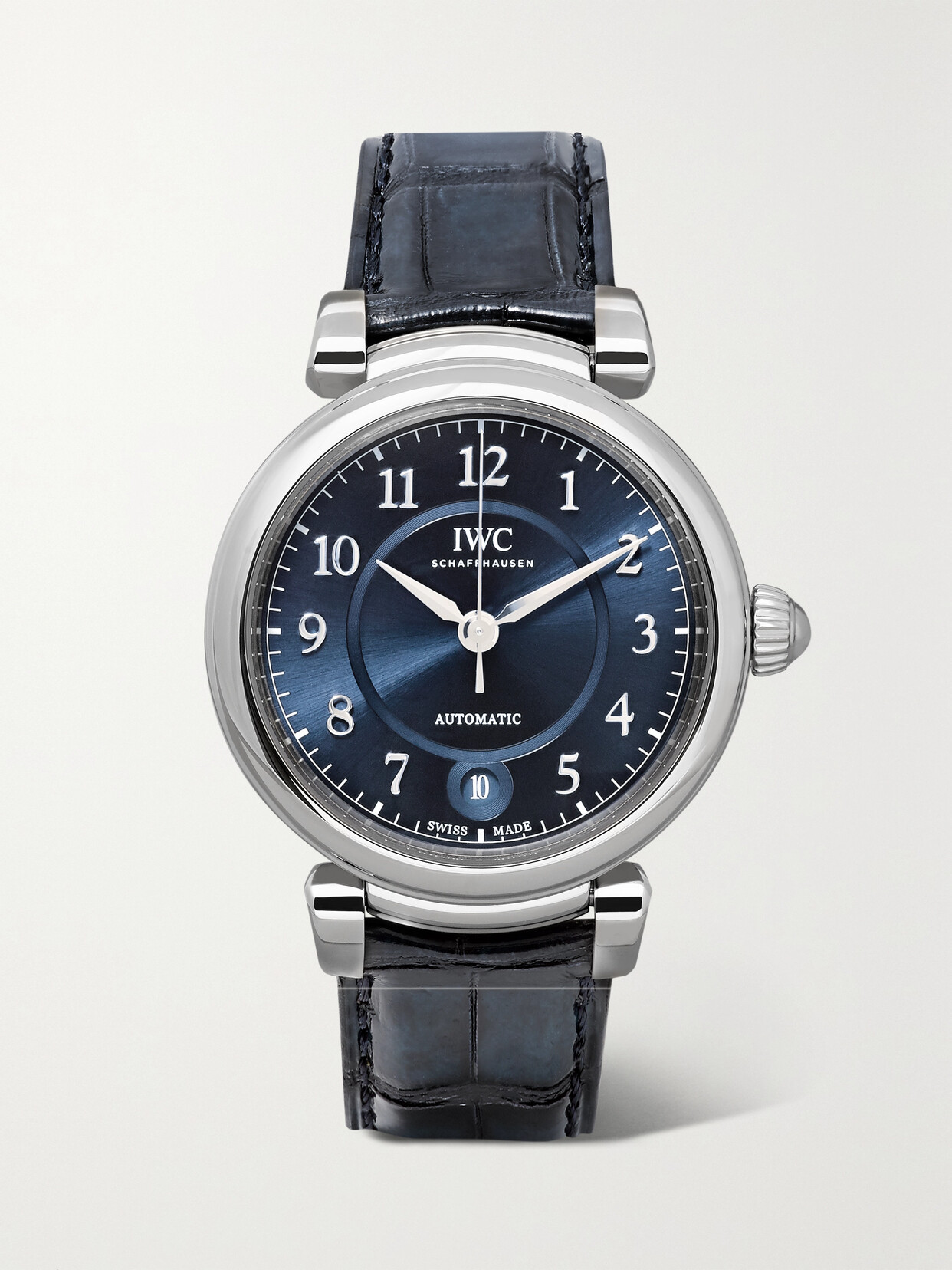 Iwc Schaffhausen Da Vinci Automatic 36mm Stainless Steel And Alligator Watch In Silver