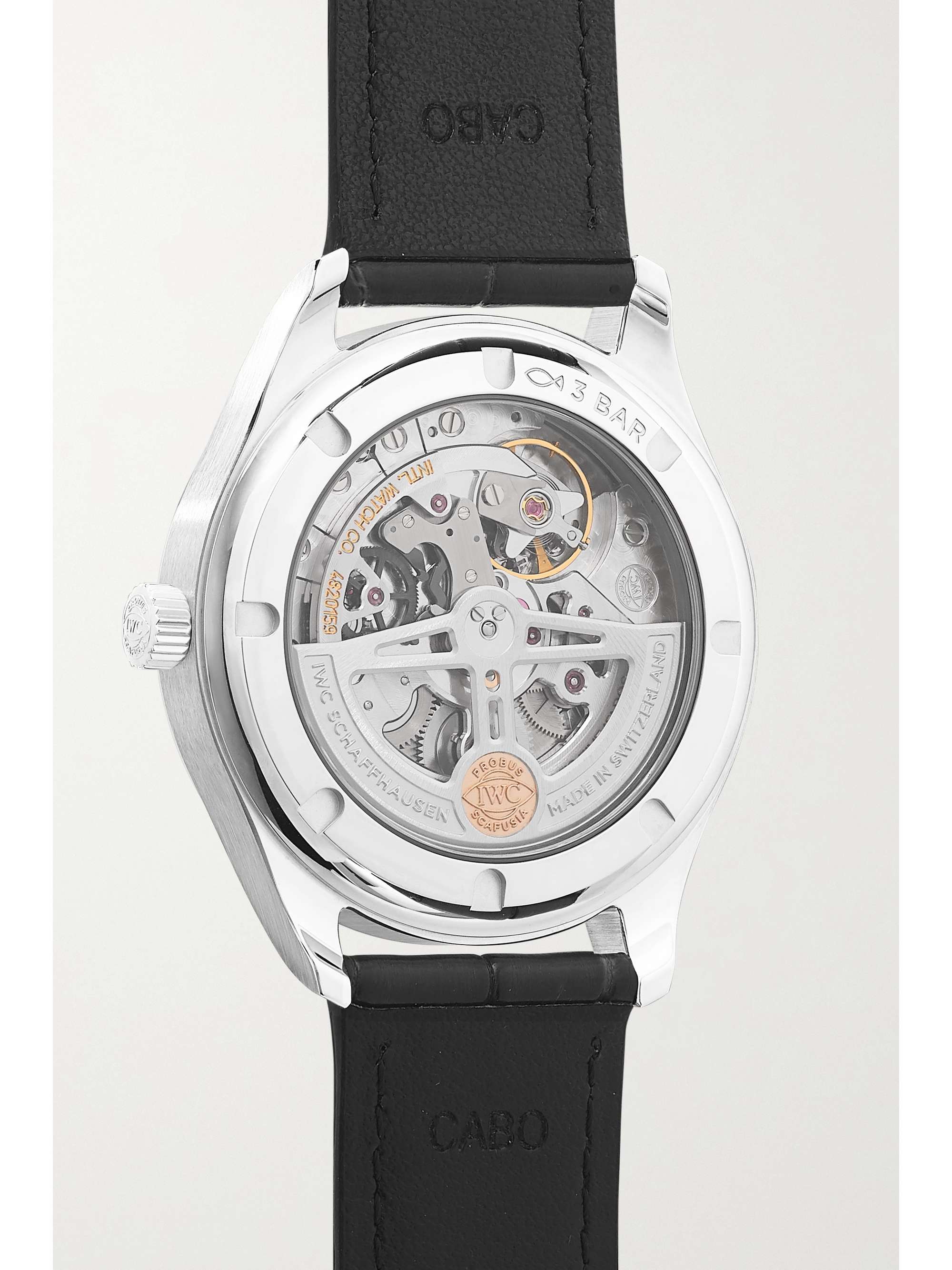 IWC SCHAFFHAUSEN Portugieser Automatic 40,4 mm Uhr aus Edelstahl mit Alligatorlederarmband