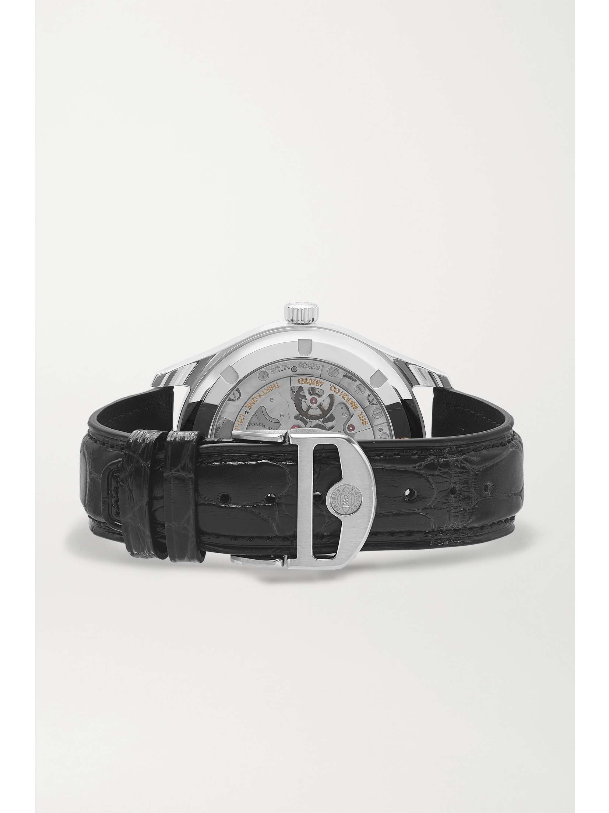 IWC SCHAFFHAUSEN Portugieser Automatic 40,4 mm Uhr aus Edelstahl mit Alligatorlederarmband