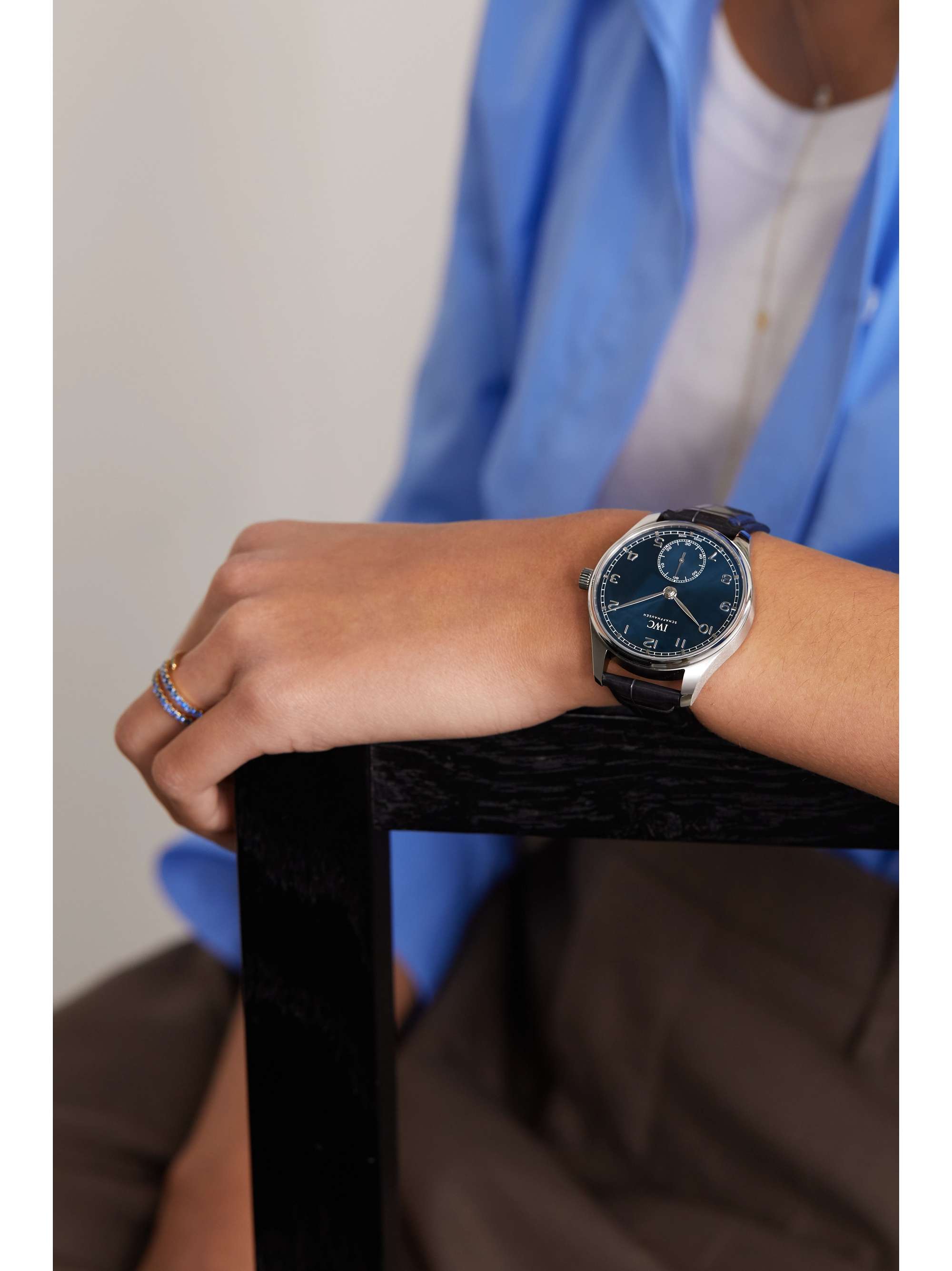 IWC SCHAFFHAUSEN Portugieser Automatic 40,4 mm Uhr aus Edelstahl mit Alligatorlederarmband