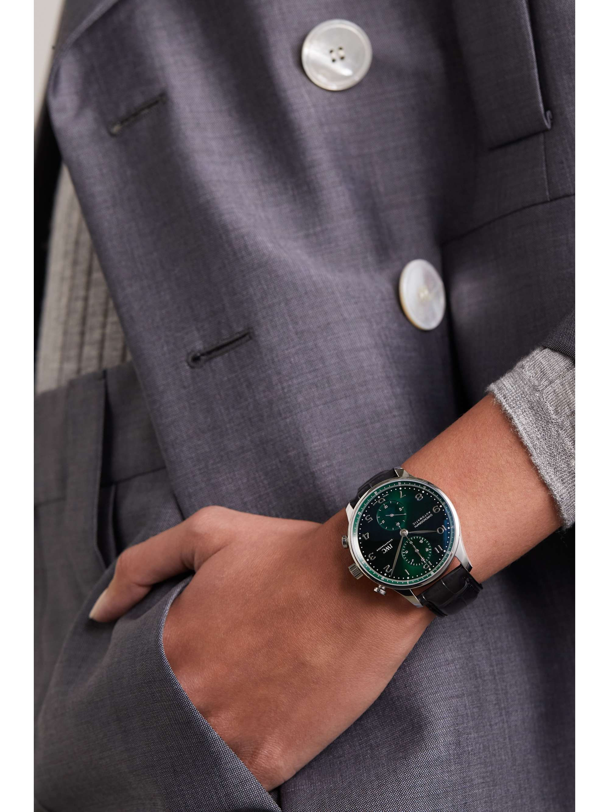 IWC SCHAFFHAUSEN Portugieser Automatic Chronograph 41mm stainless steel and alligator watch