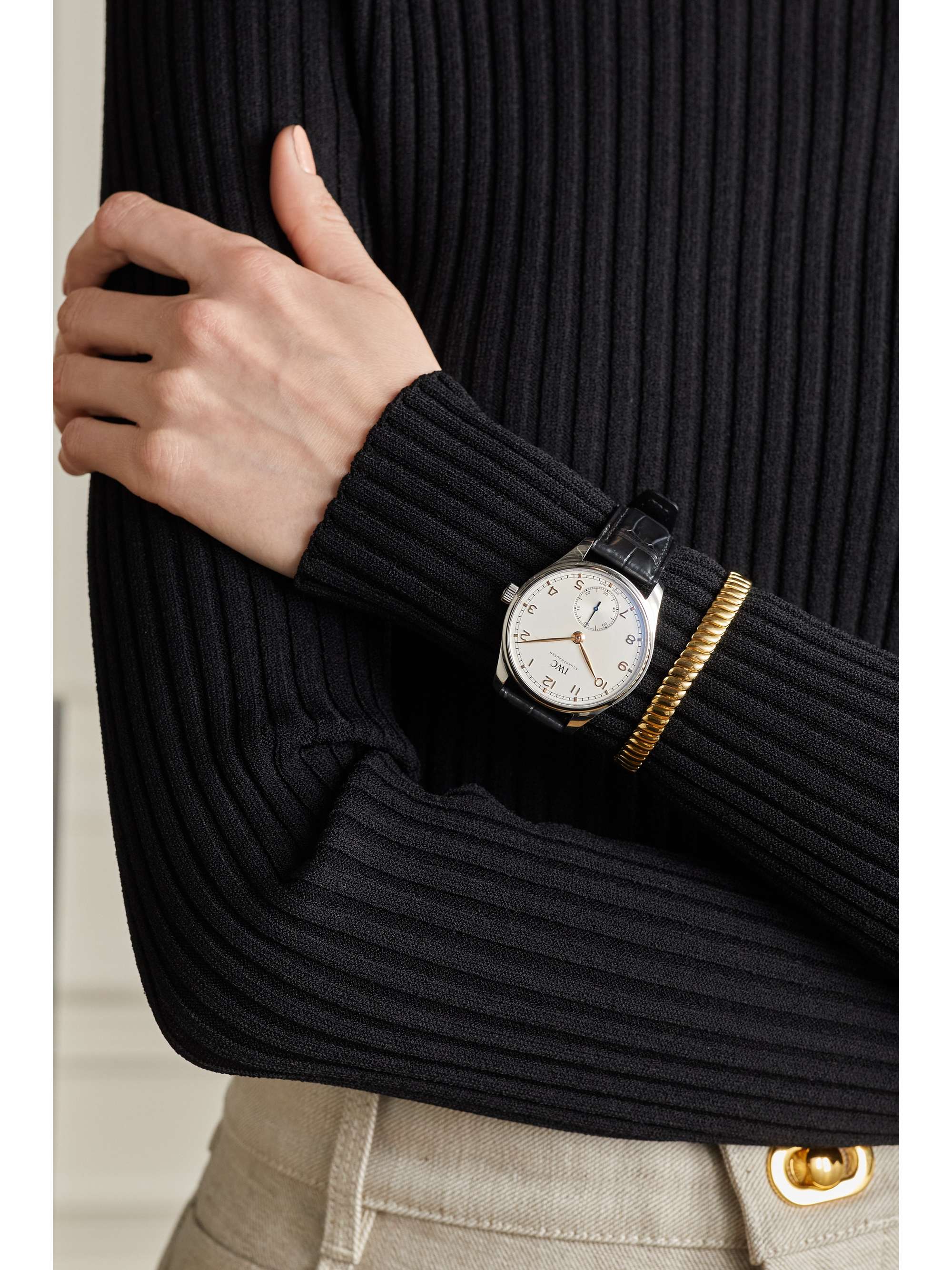 IWC SCHAFFHAUSEN Portugieser Automatic 40.4mm stainless steel and alligator watch
