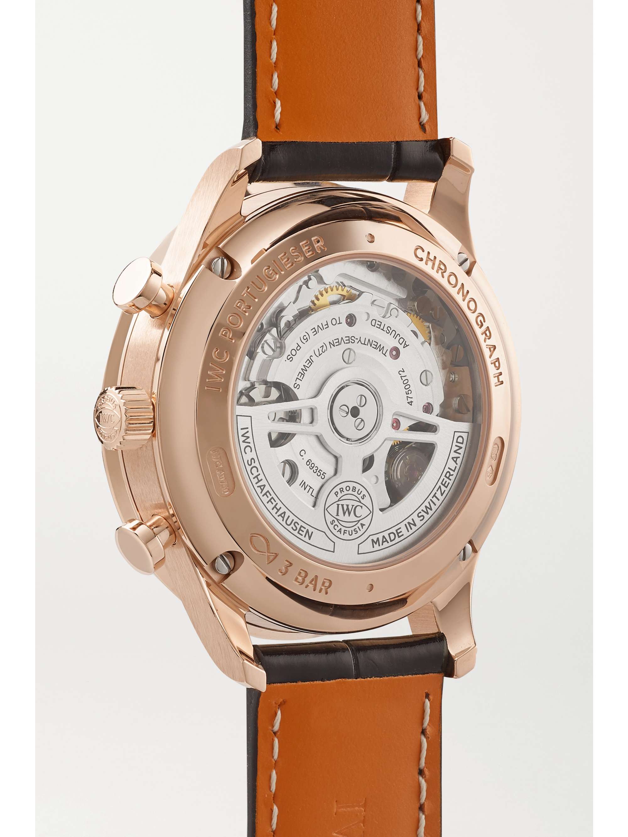 IWC SCHAFFHAUSEN Portugieser Automatic Chronograph 41 mm Uhr aus 18 Karat Gold mit Alligatorlederarmband