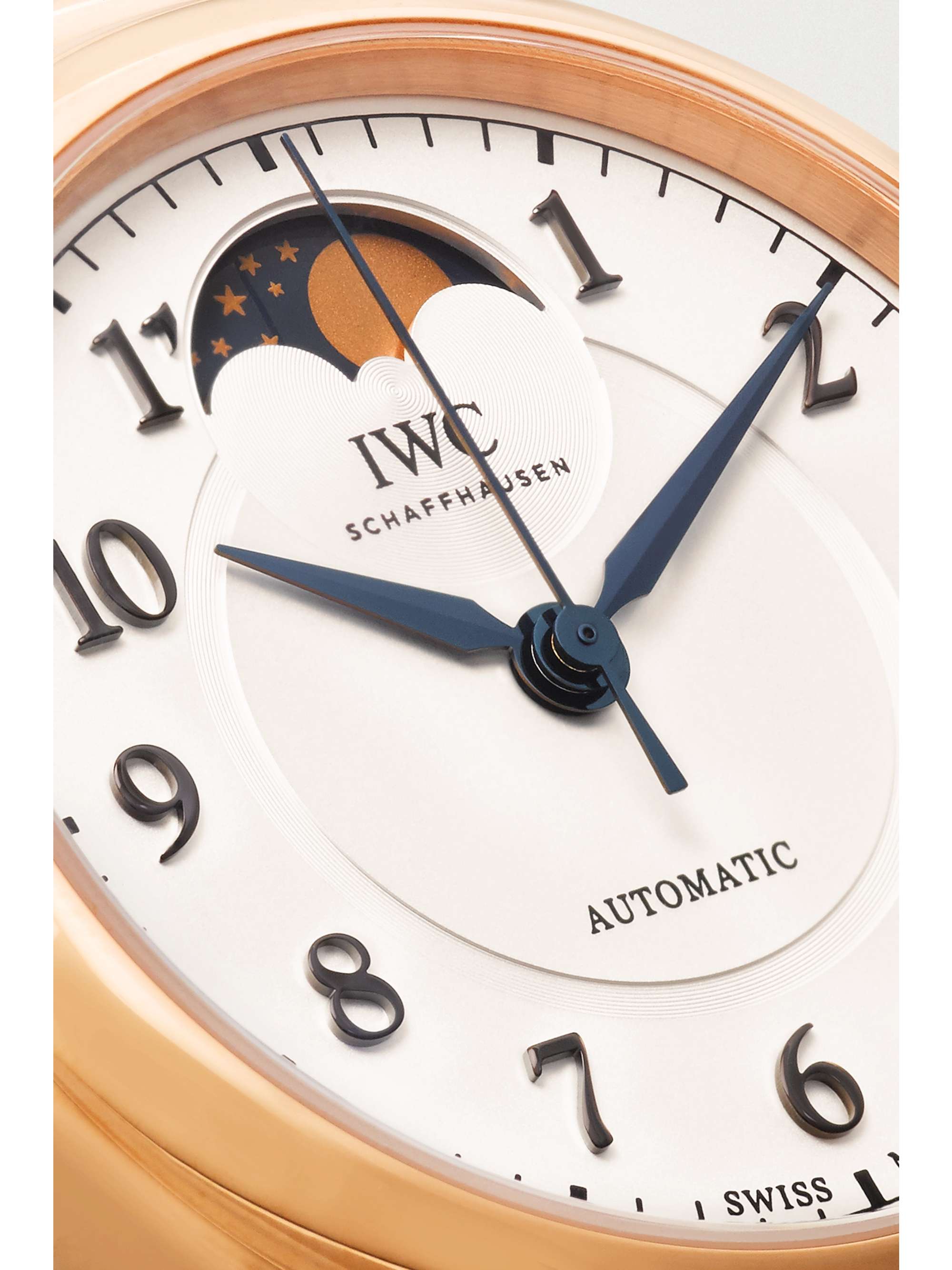 IWC SCHAFFHAUSEN Da Vinci Automatic Moon Phase 36mm 18-karat red gold and alligator watch