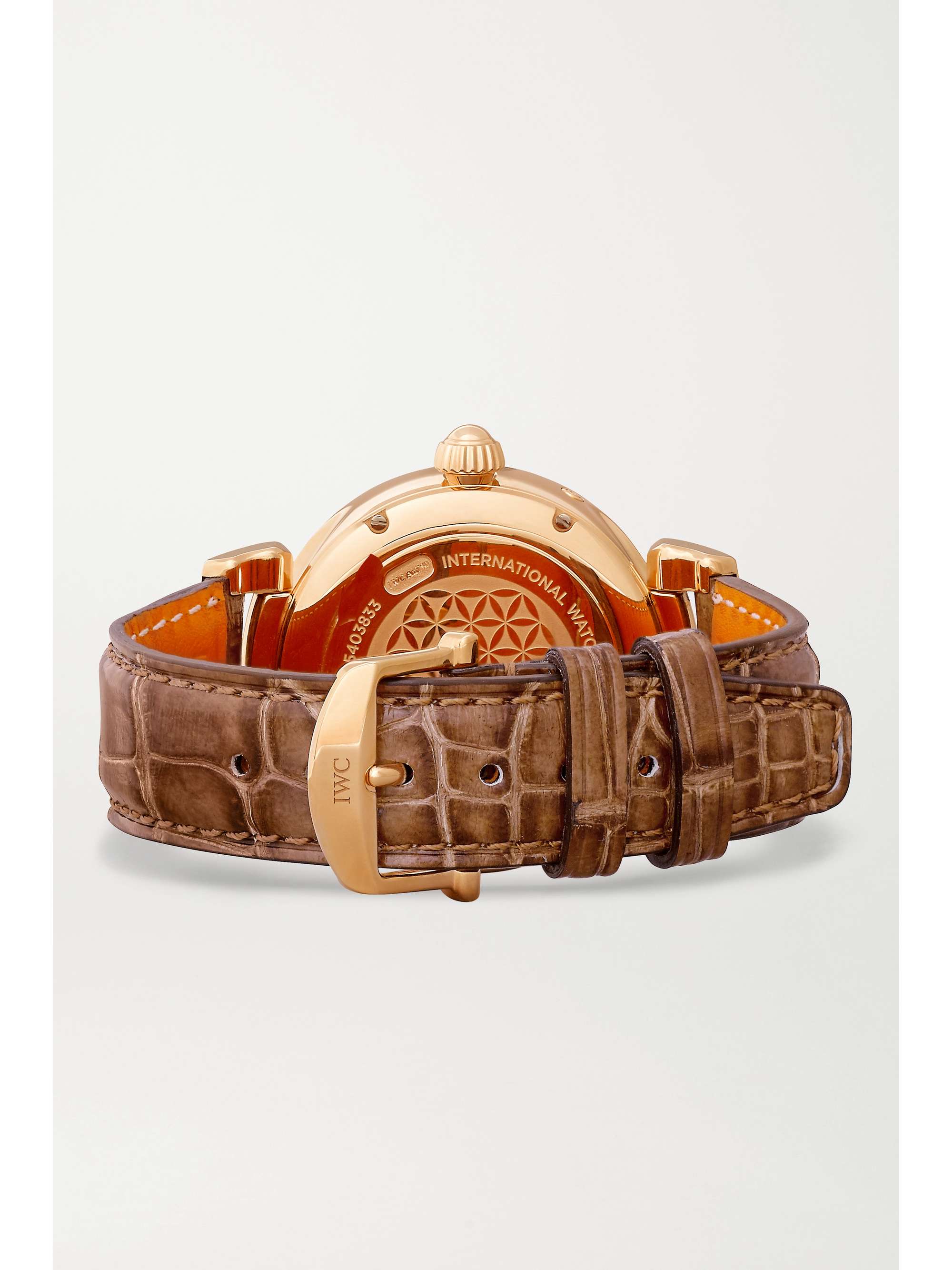 IWC SCHAFFHAUSEN Da Vinci Automatic Moon Phase 36mm 18-karat red gold and alligator watch