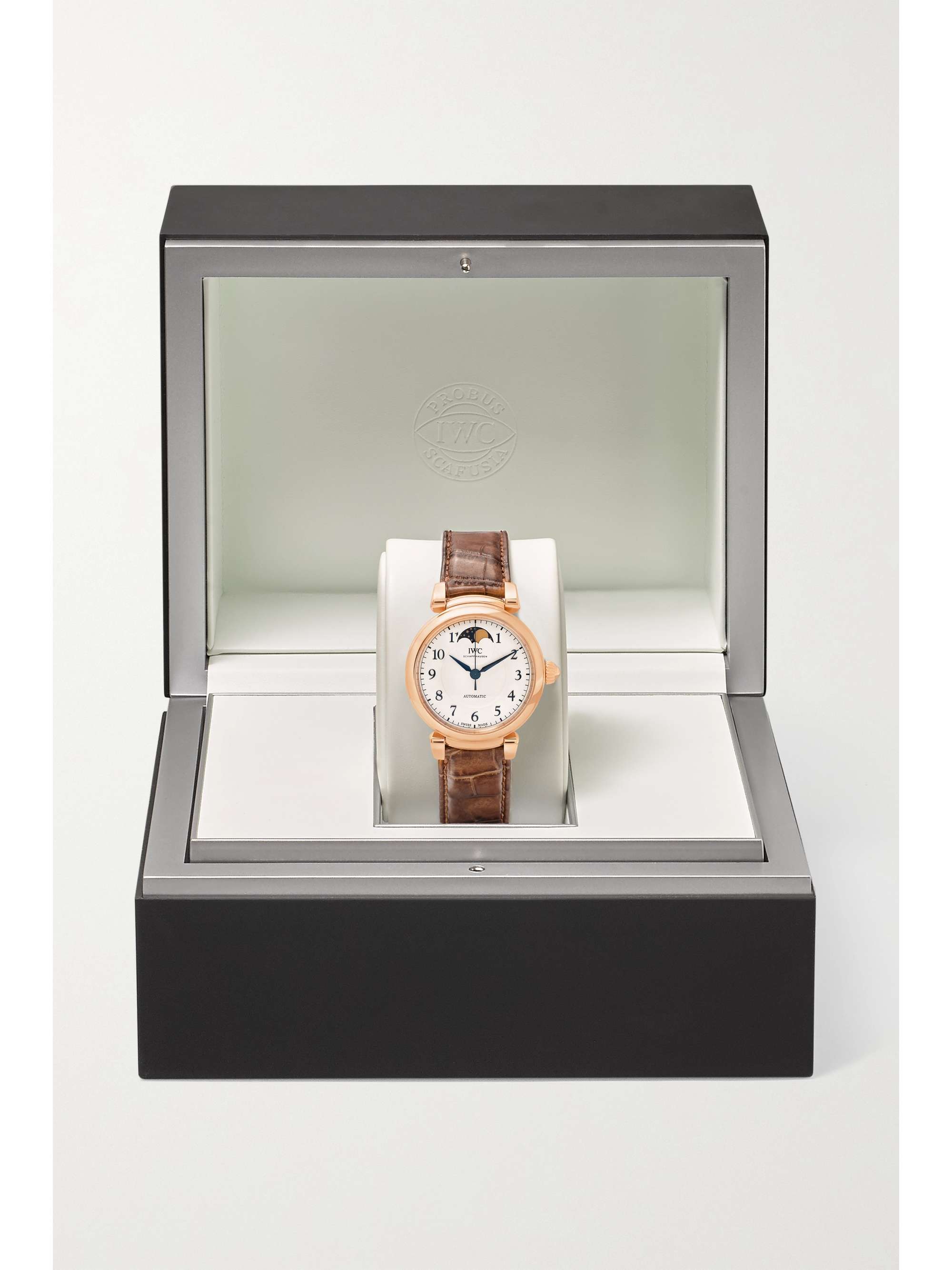 IWC SCHAFFHAUSEN Da Vinci Automatic Moon Phase 36mm 18-karat red gold and alligator watch