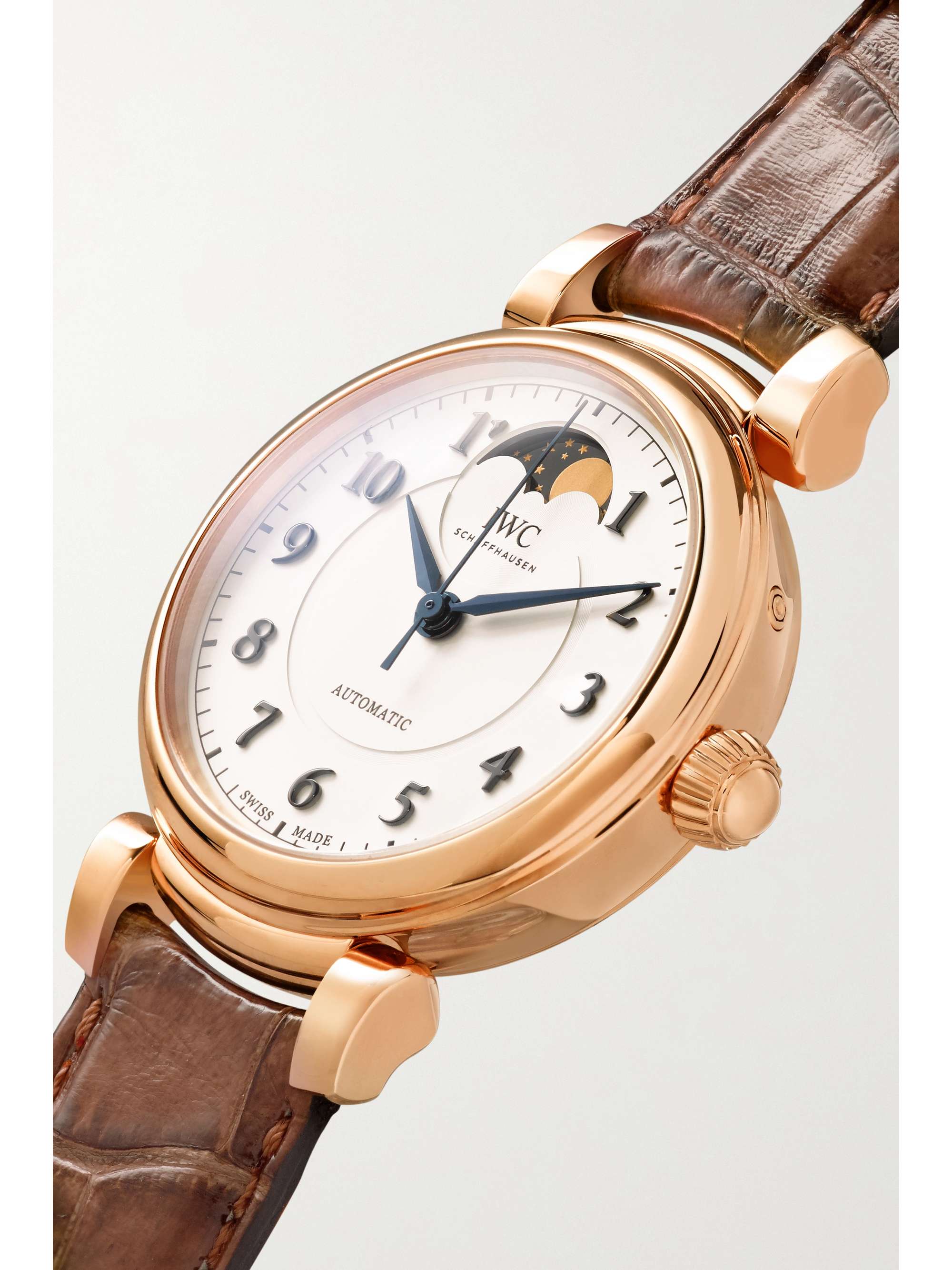 IWC SCHAFFHAUSEN Da Vinci Automatic Moon Phase 36mm 18-karat red gold and alligator watch