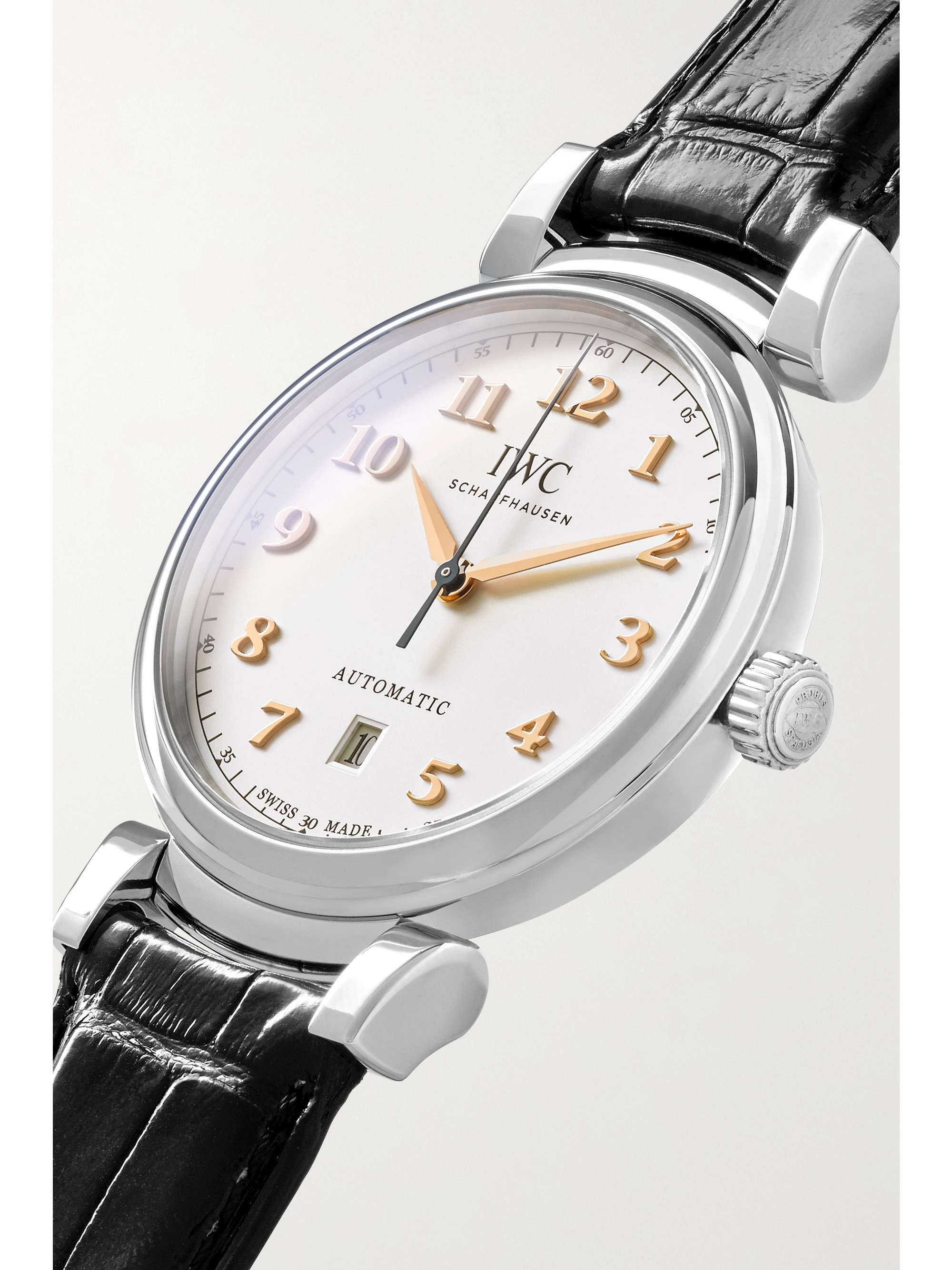 IWC SCHAFFHAUSEN Da Vinci Automatic 40 mm Uhr aus Edelstahl mit Alligatorlederarmband