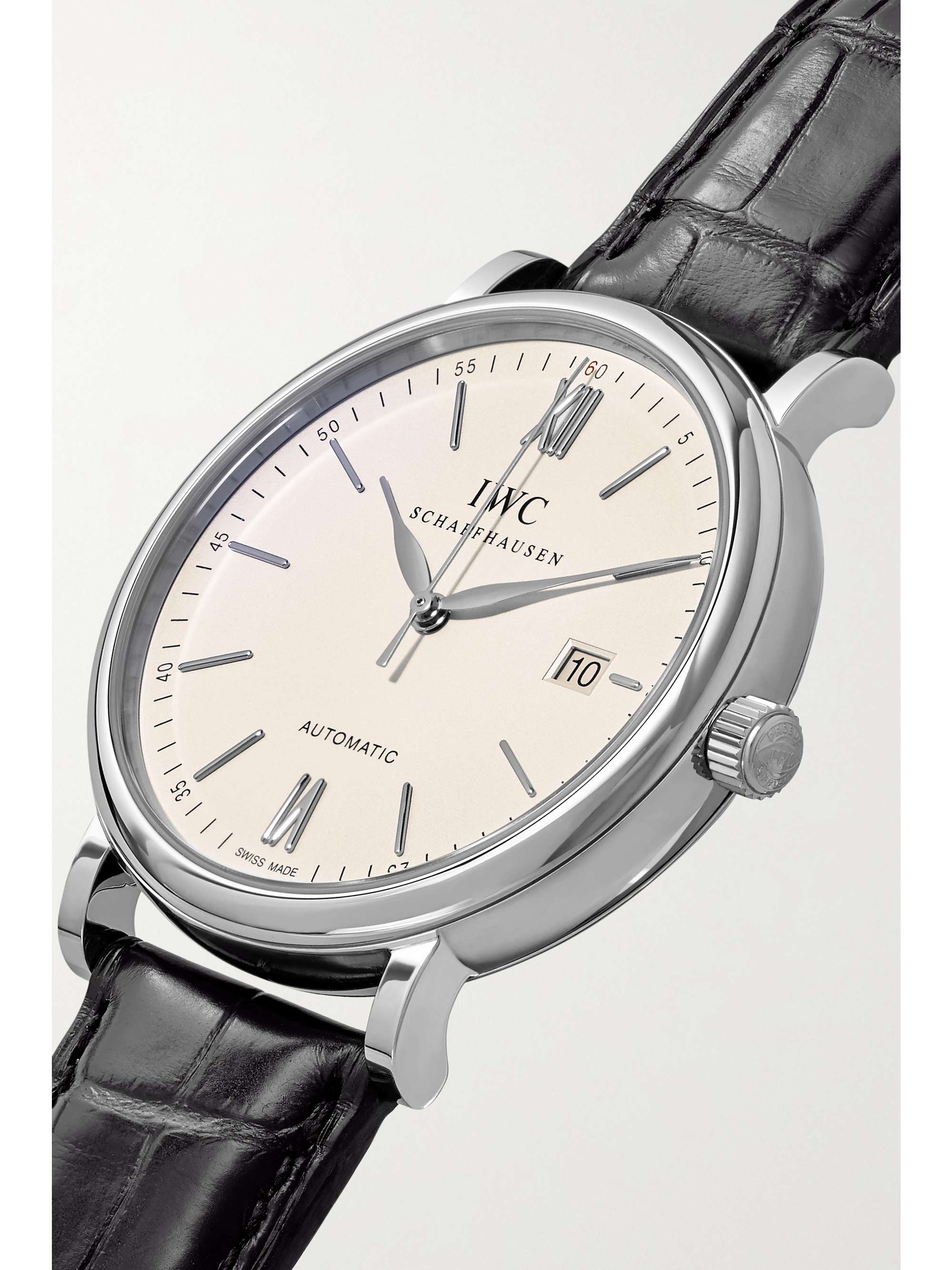 IWC SCHAFFHAUSEN Portofino Automatic 40mm stainless steel and alligator watch