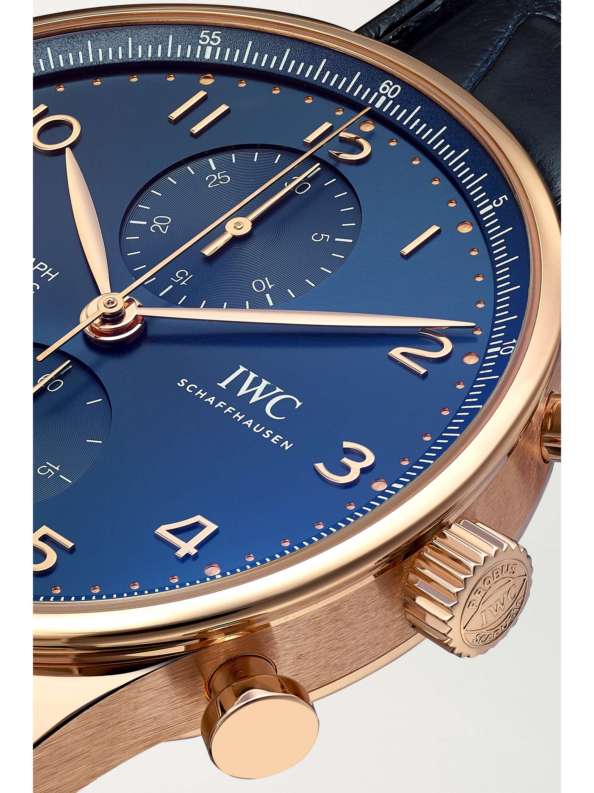 IWC SCHAFFHAUSEN Portugieser Automatic Chronograph Boutique Edition 41mm 18-karat red gold and alligator watch