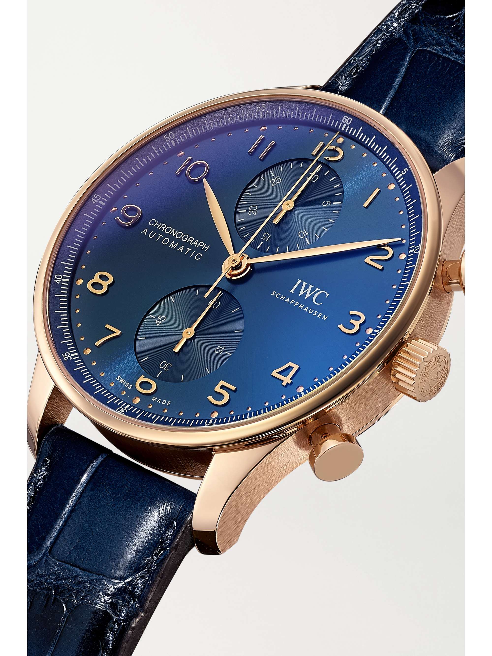 IWC SCHAFFHAUSEN Portugieser Automatic Chronograph Boutique Edition 41mm 18-karat red gold and alligator watch