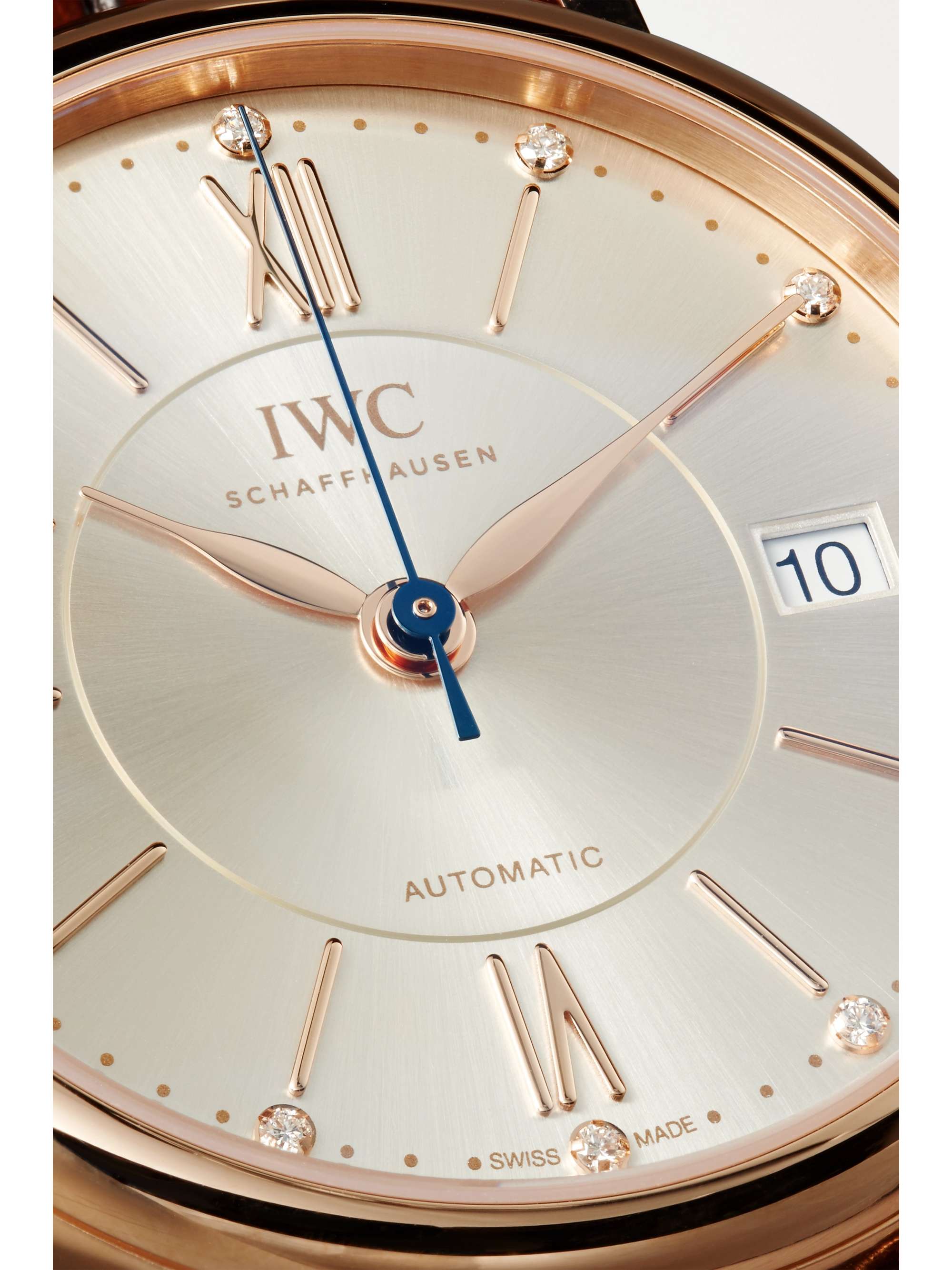 IWC SCHAFFHAUSEN Portofino Automatic 37mm 18-karat red gold, alligator and diamond watch