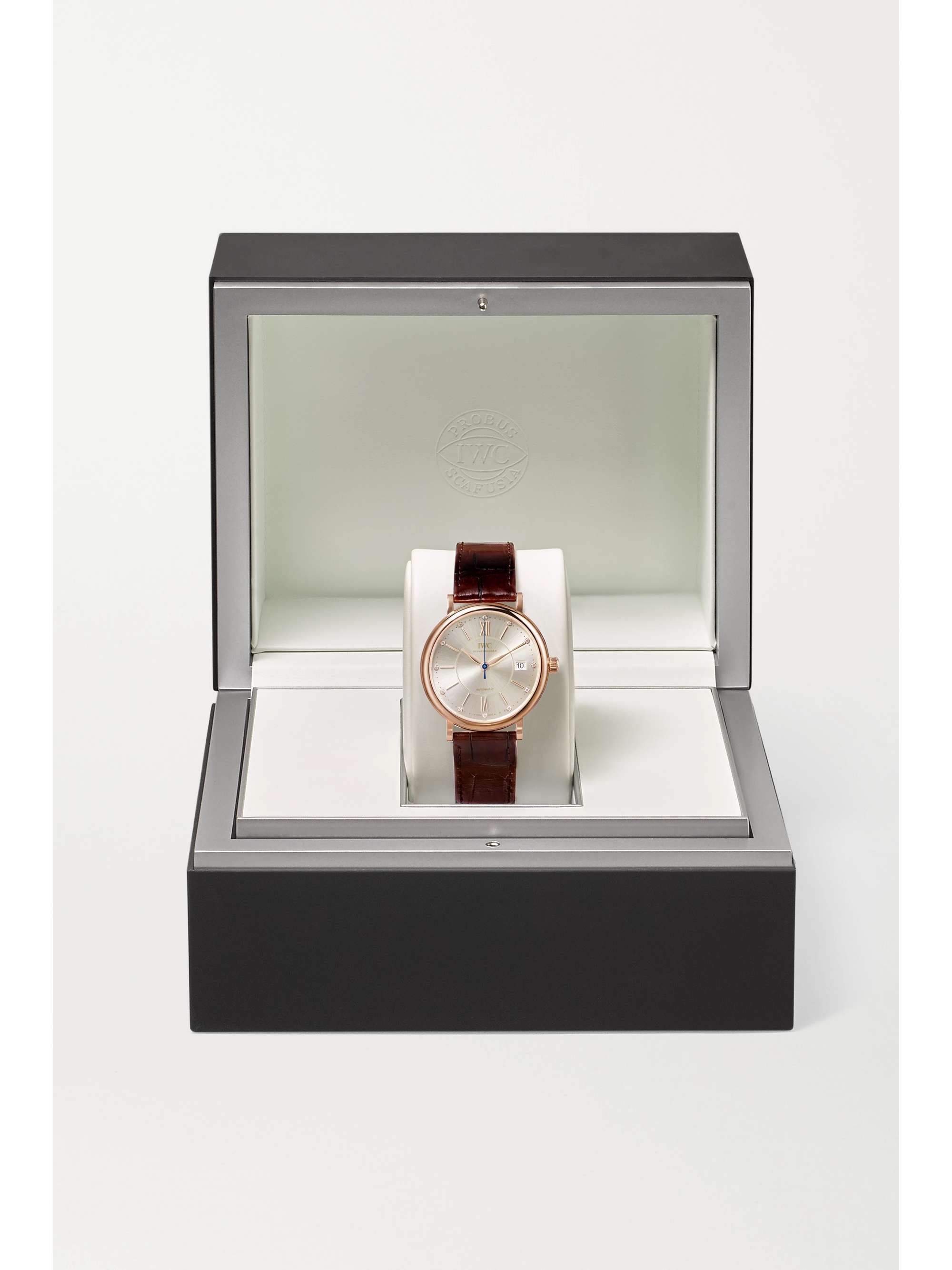IWC SCHAFFHAUSEN Portofino Automatic 37mm 18-karat red gold, alligator and diamond watch