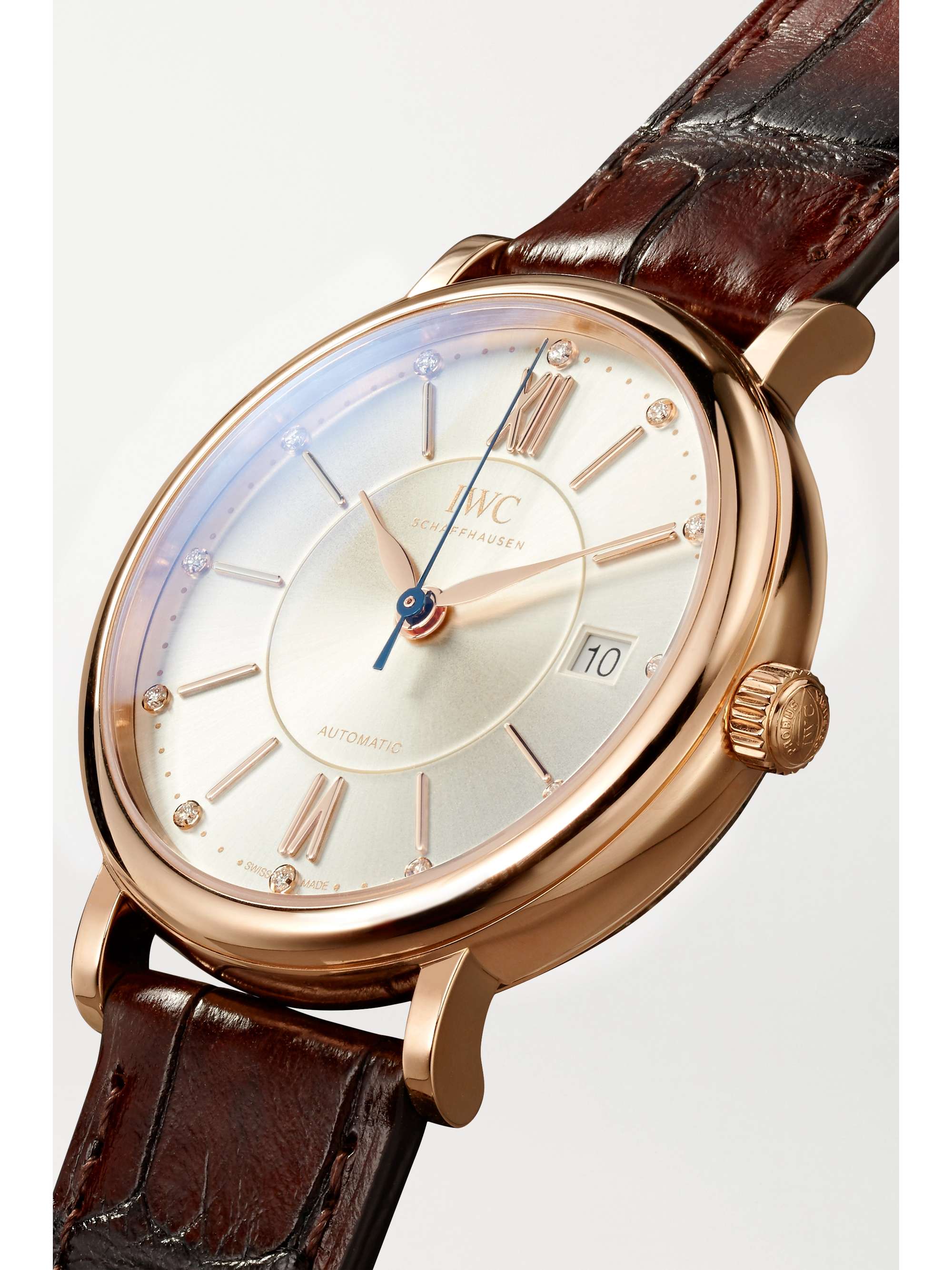 IWC SCHAFFHAUSEN Portofino Automatic 37mm 18-karat red gold, alligator and diamond watch
