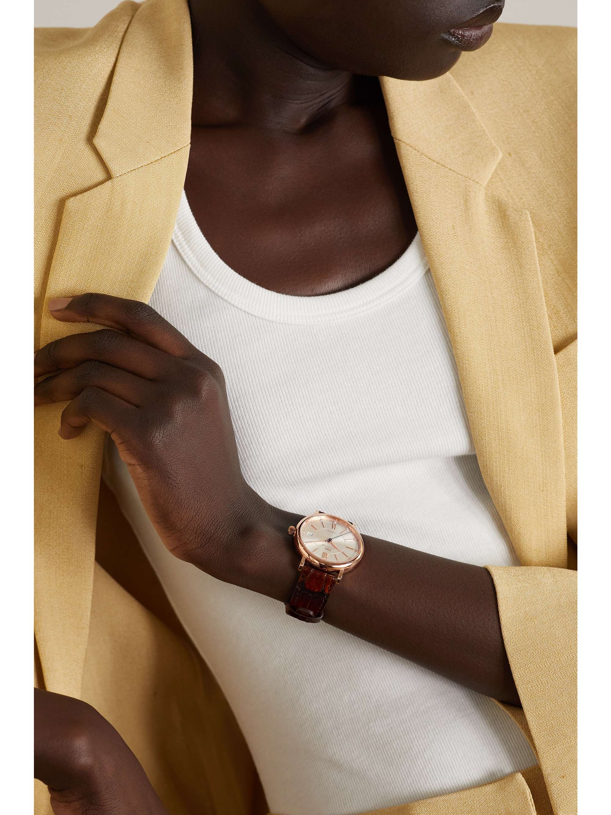 IWC SCHAFFHAUSEN Portofino Automatic 37mm 18-karat red gold, alligator and diamond watch