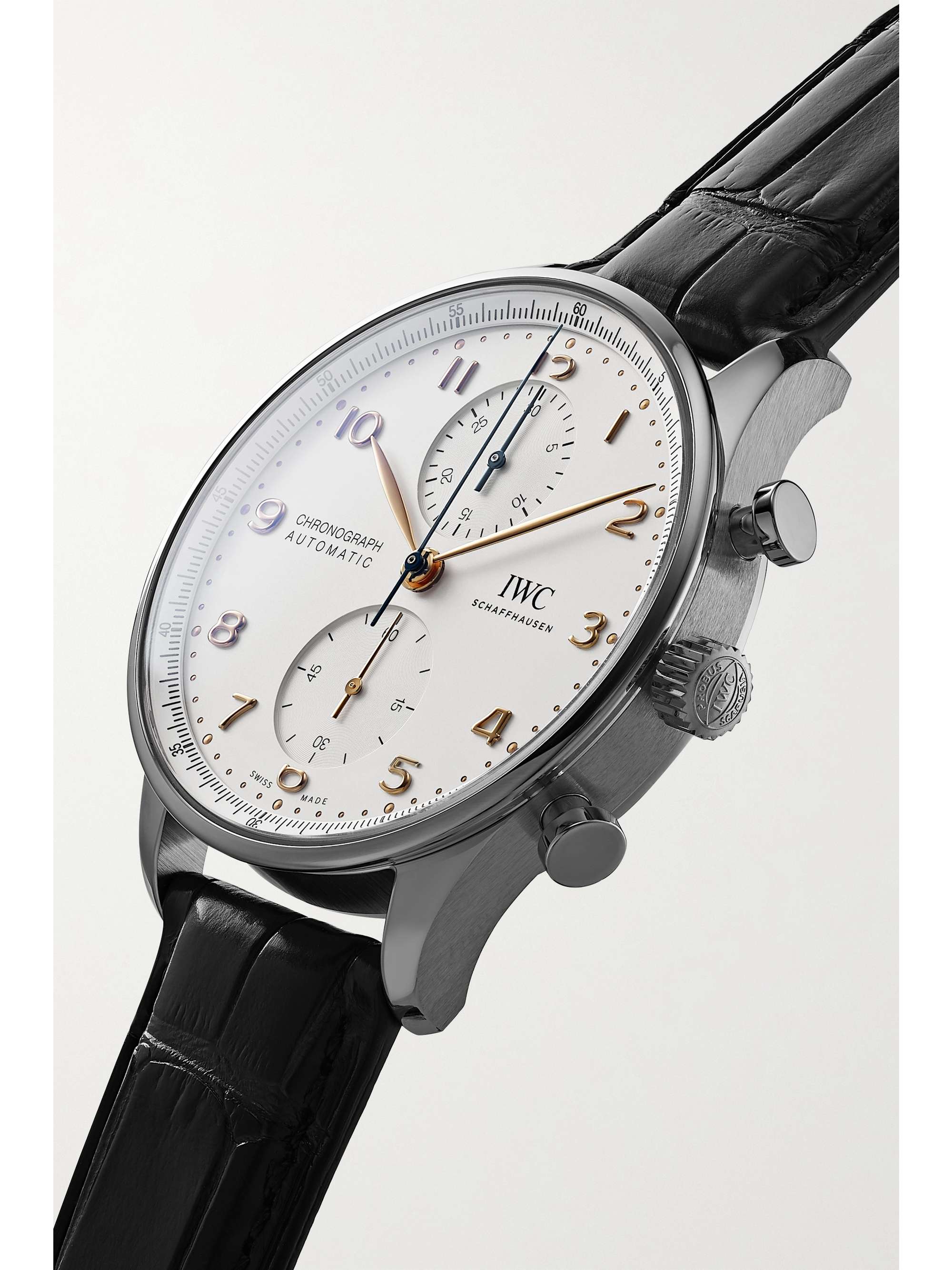 IWC SCHAFFHAUSEN Portugieser Automatic Chronograph 41mm stainless steel and alligator watch