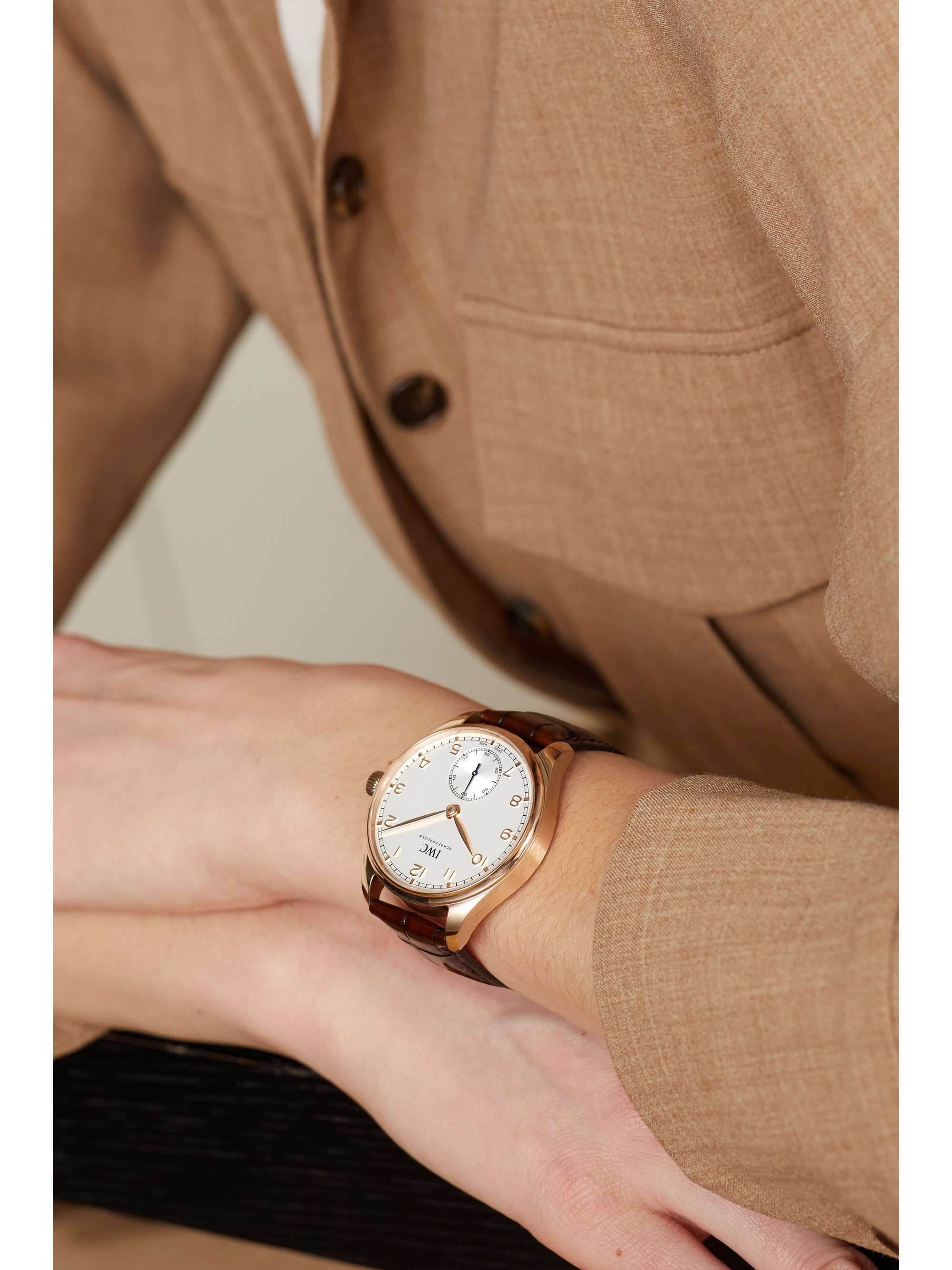 IWC SCHAFFHAUSEN Portugieser Automatic 40,4 mm Uhr aus 18 Karat Rotgold mit Alligatorlederarmband