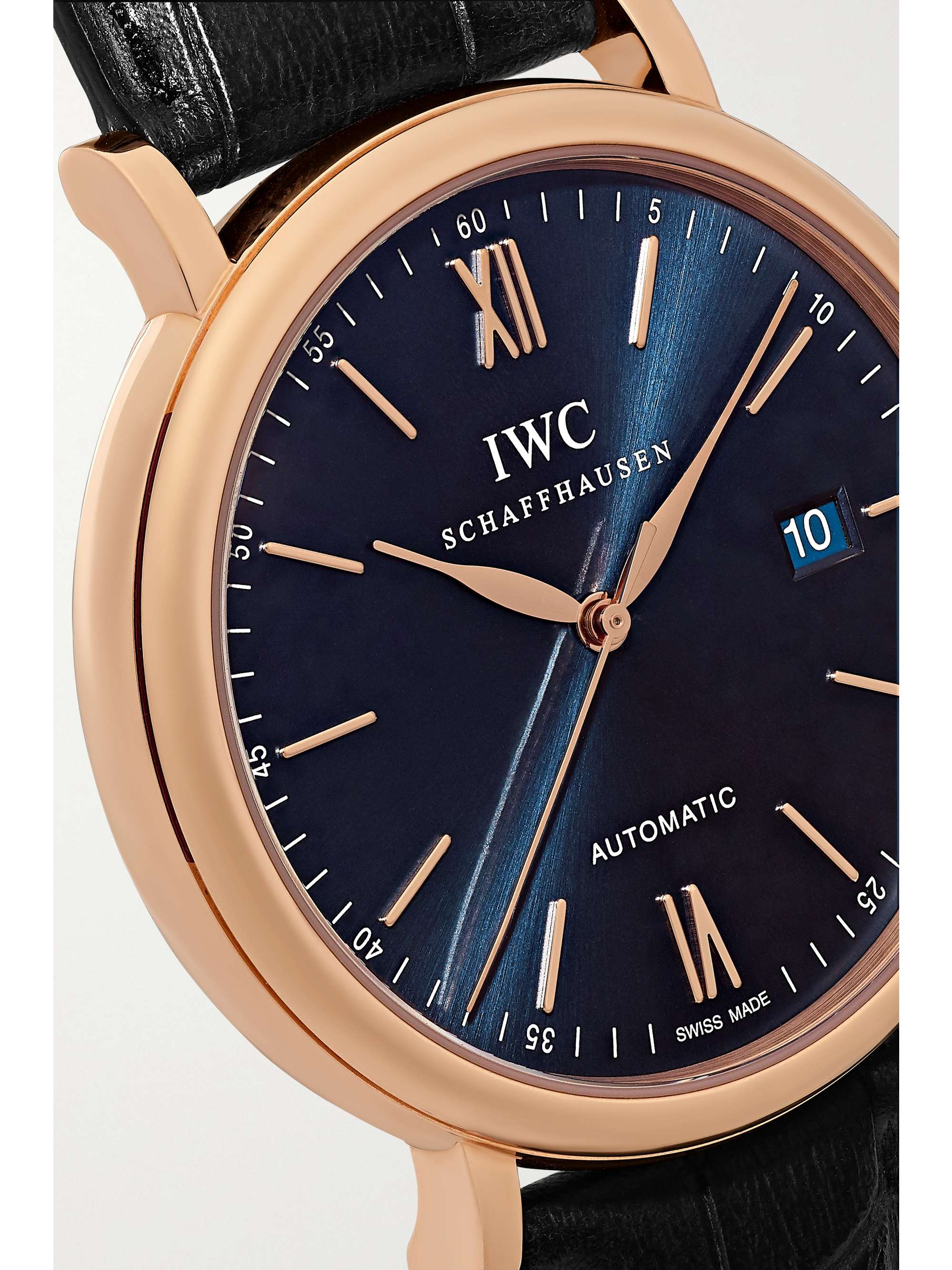 IWC SCHAFFHAUSEN Portofino Automatic 40mm 18-karat red gold and alligator watch