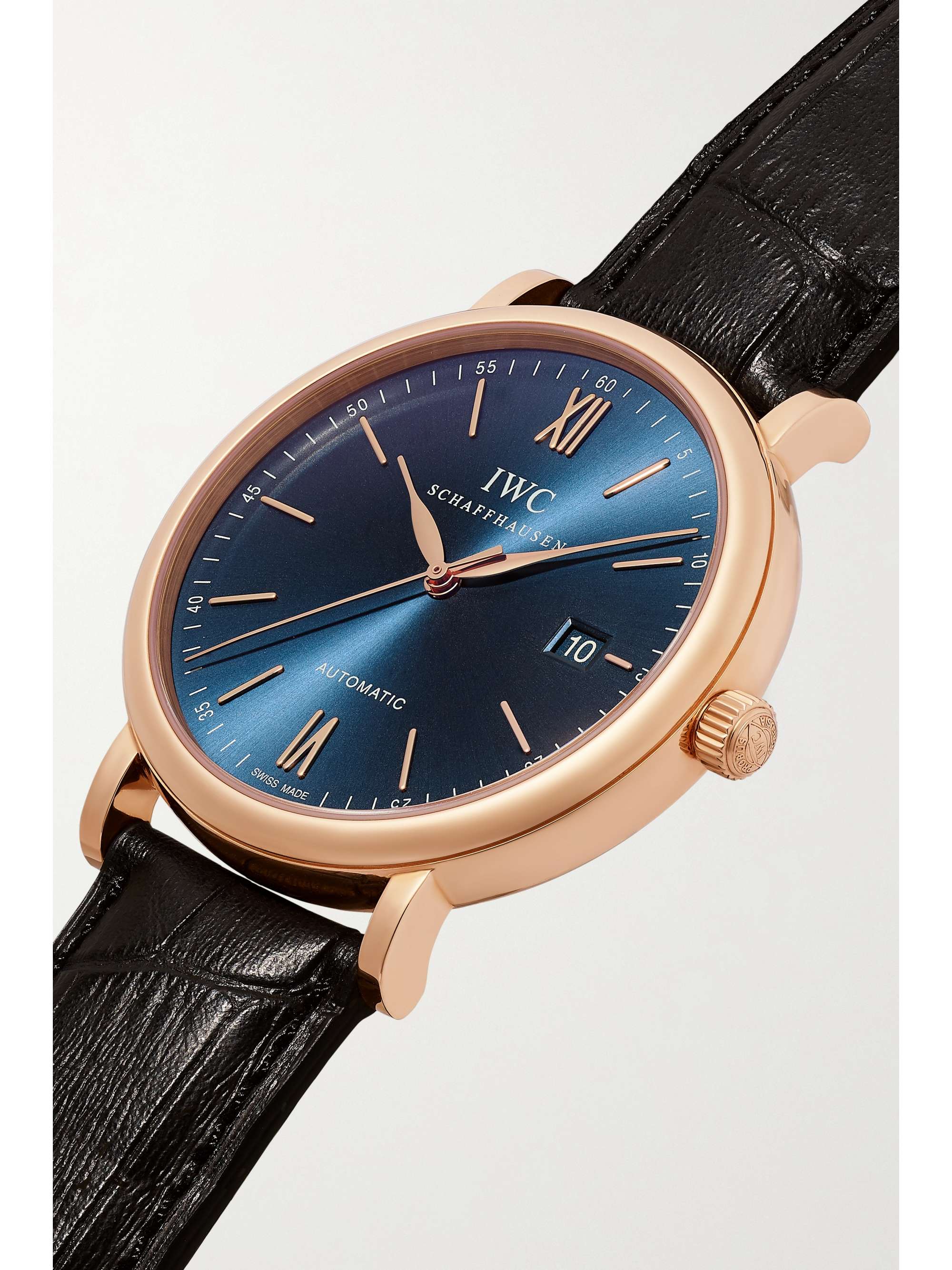 IWC SCHAFFHAUSEN Portofino Automatic 40mm 18-karat red gold and alligator watch