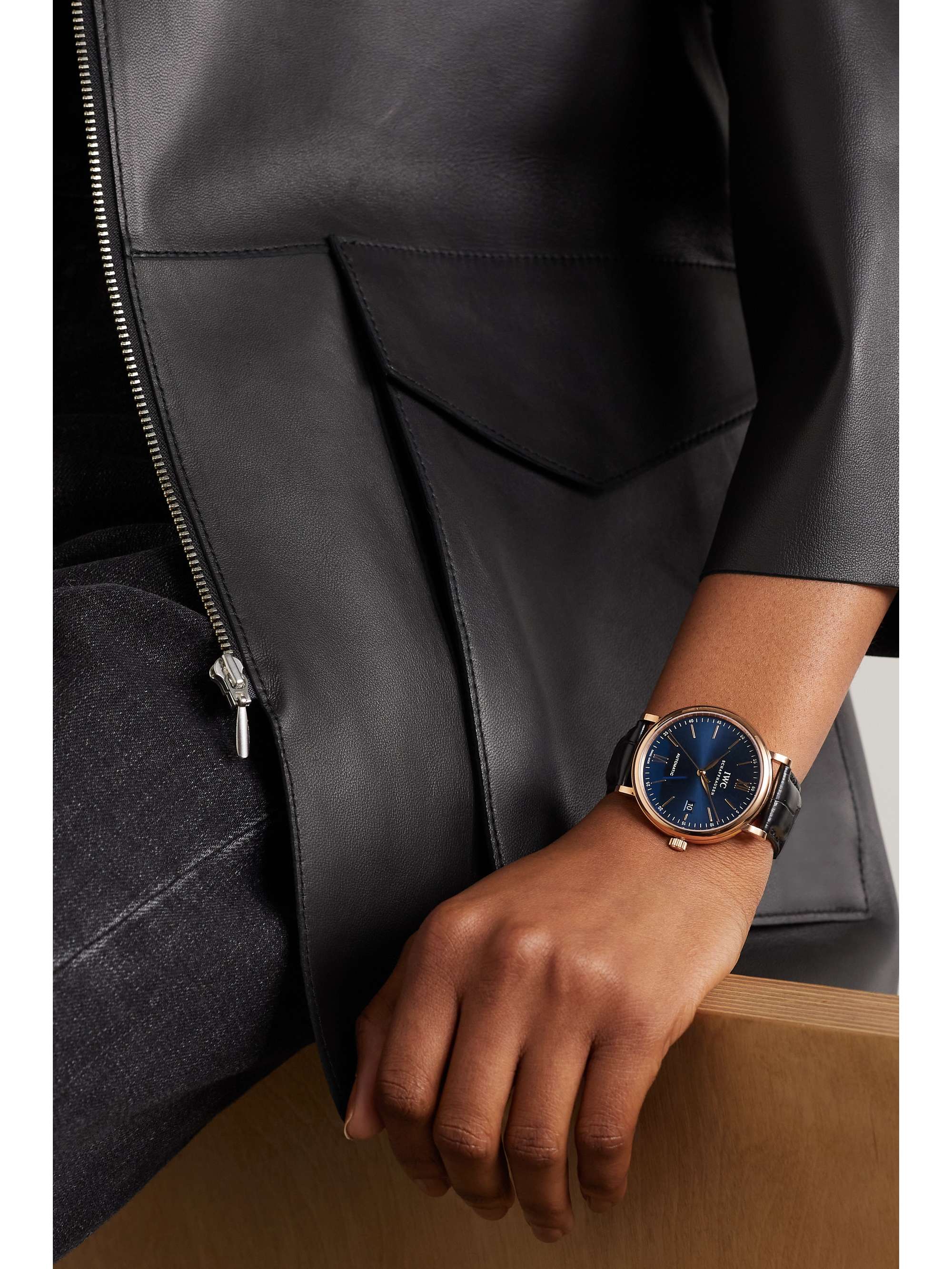 IWC SCHAFFHAUSEN Portofino Automatic 40mm 18-karat red gold and alligator watch