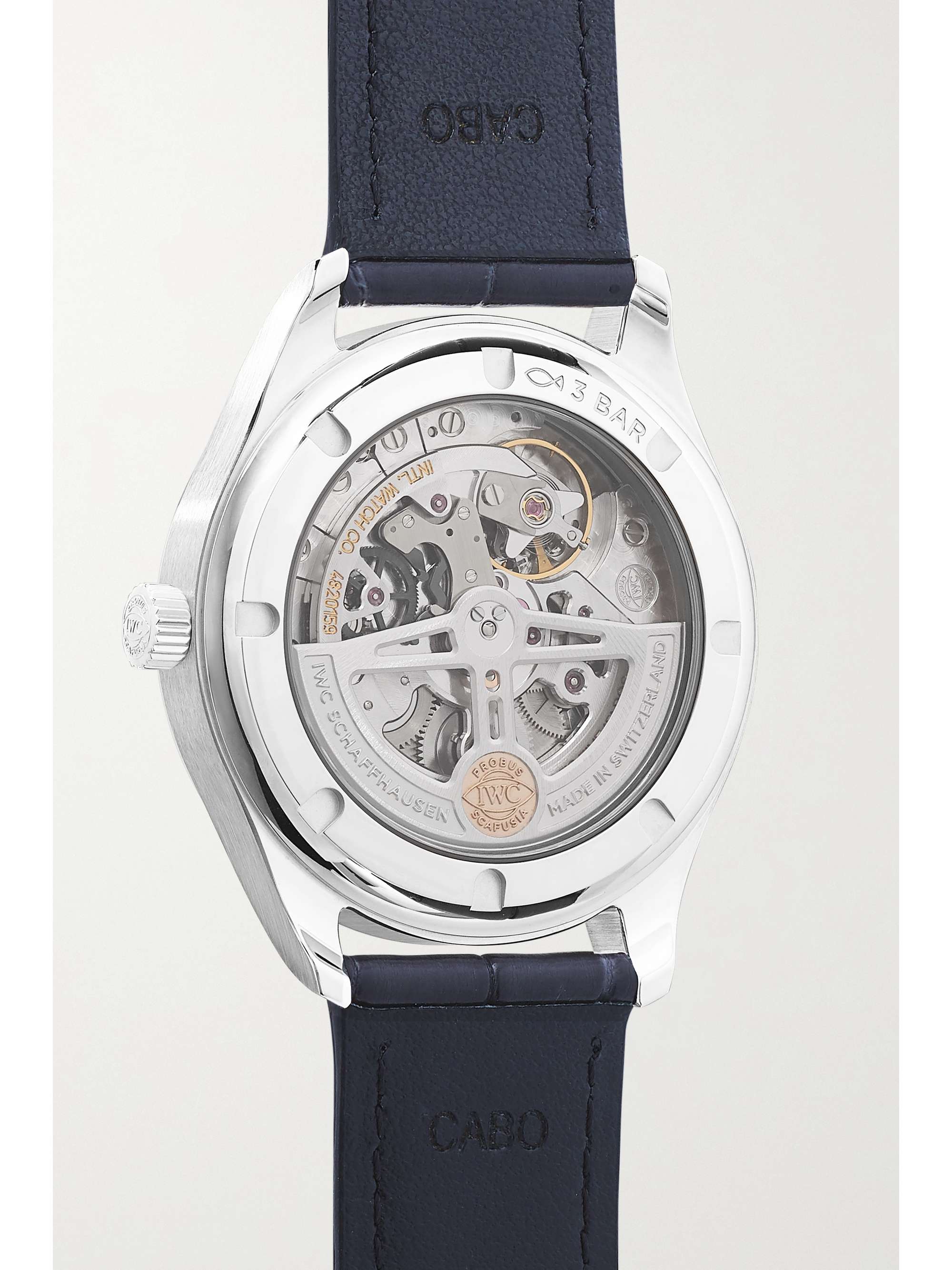 IWC SCHAFFHAUSEN Portugieser Automatic 40,4 mm Uhr aus Edelstahl mit Alligatorlederarmband