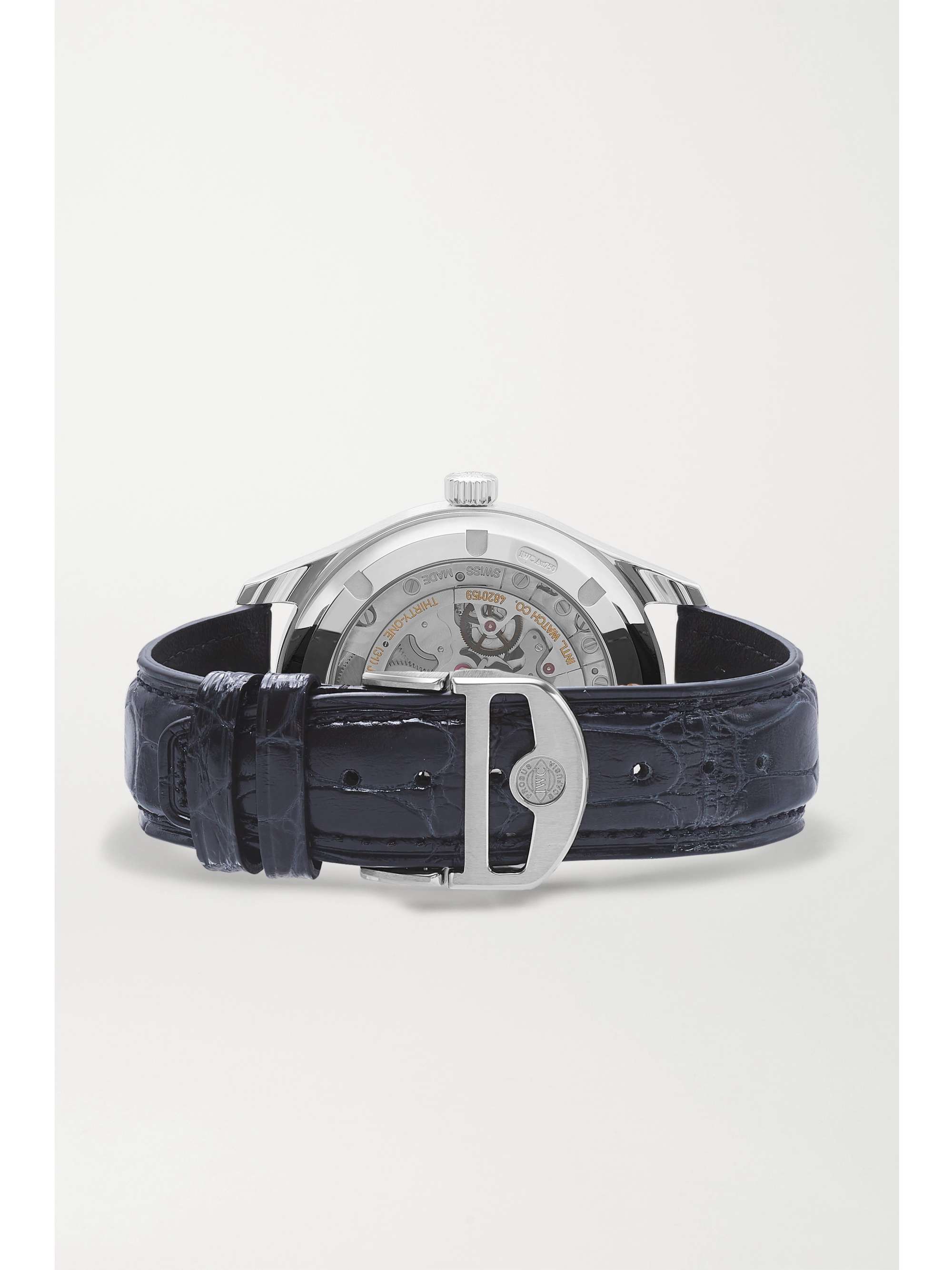IWC SCHAFFHAUSEN Portugieser Automatic 40,4 mm Uhr aus Edelstahl mit Alligatorlederarmband