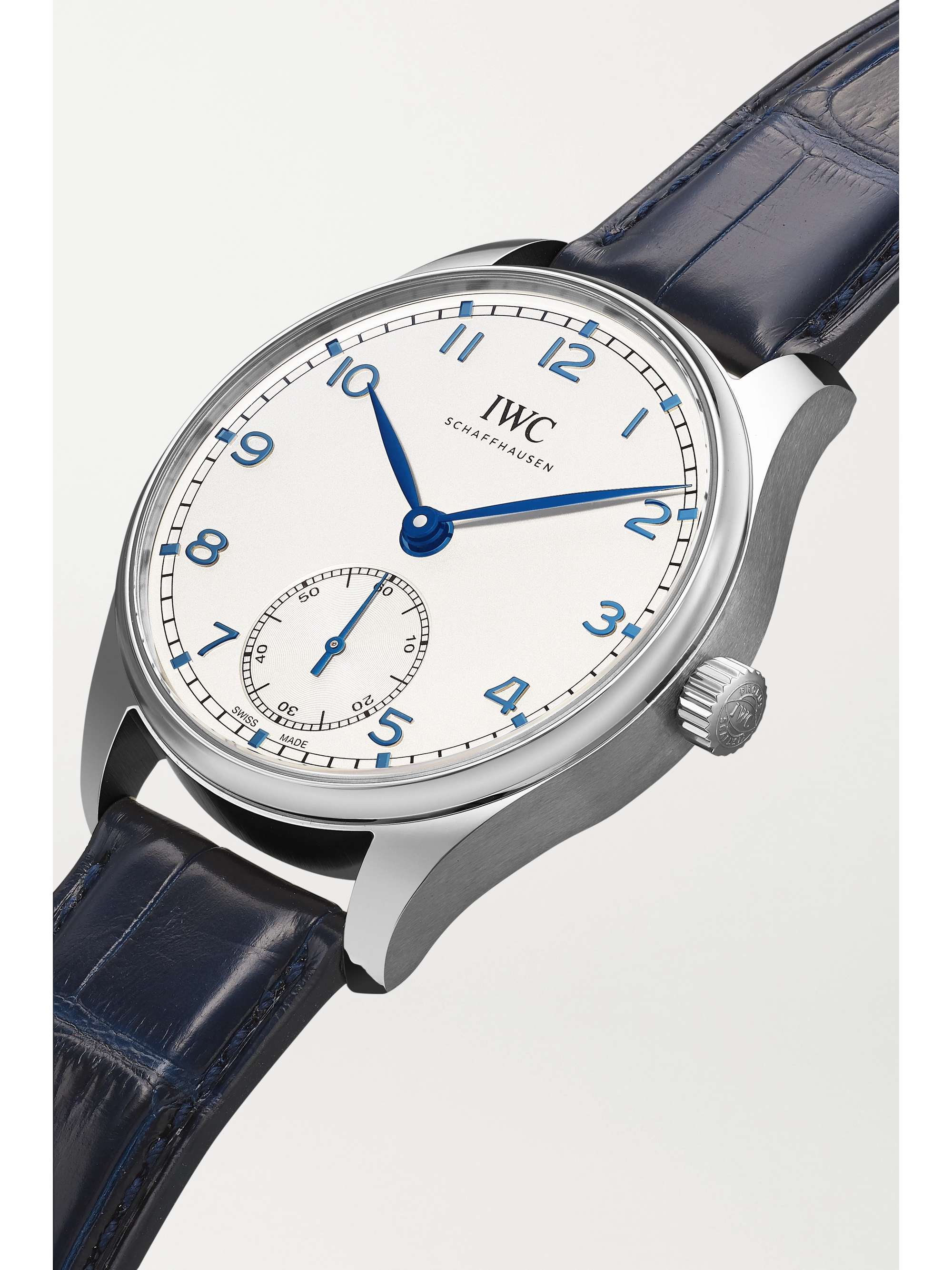 IWC SCHAFFHAUSEN Portugieser Automatic 40,4 mm Uhr aus Edelstahl mit Alligatorlederarmband
