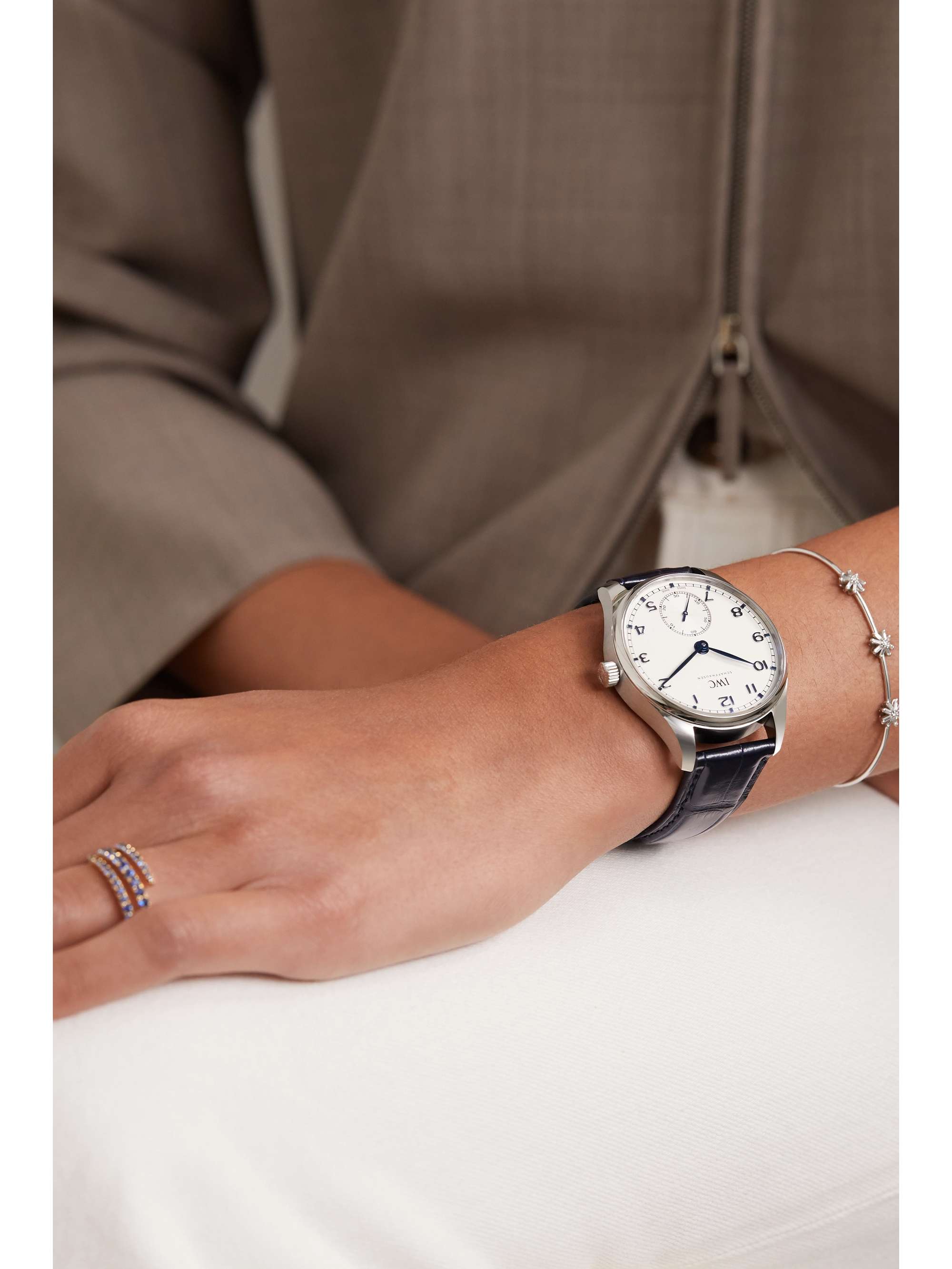 IWC SCHAFFHAUSEN Portugieser Automatic 40,4 mm Uhr aus Edelstahl mit Alligatorlederarmband