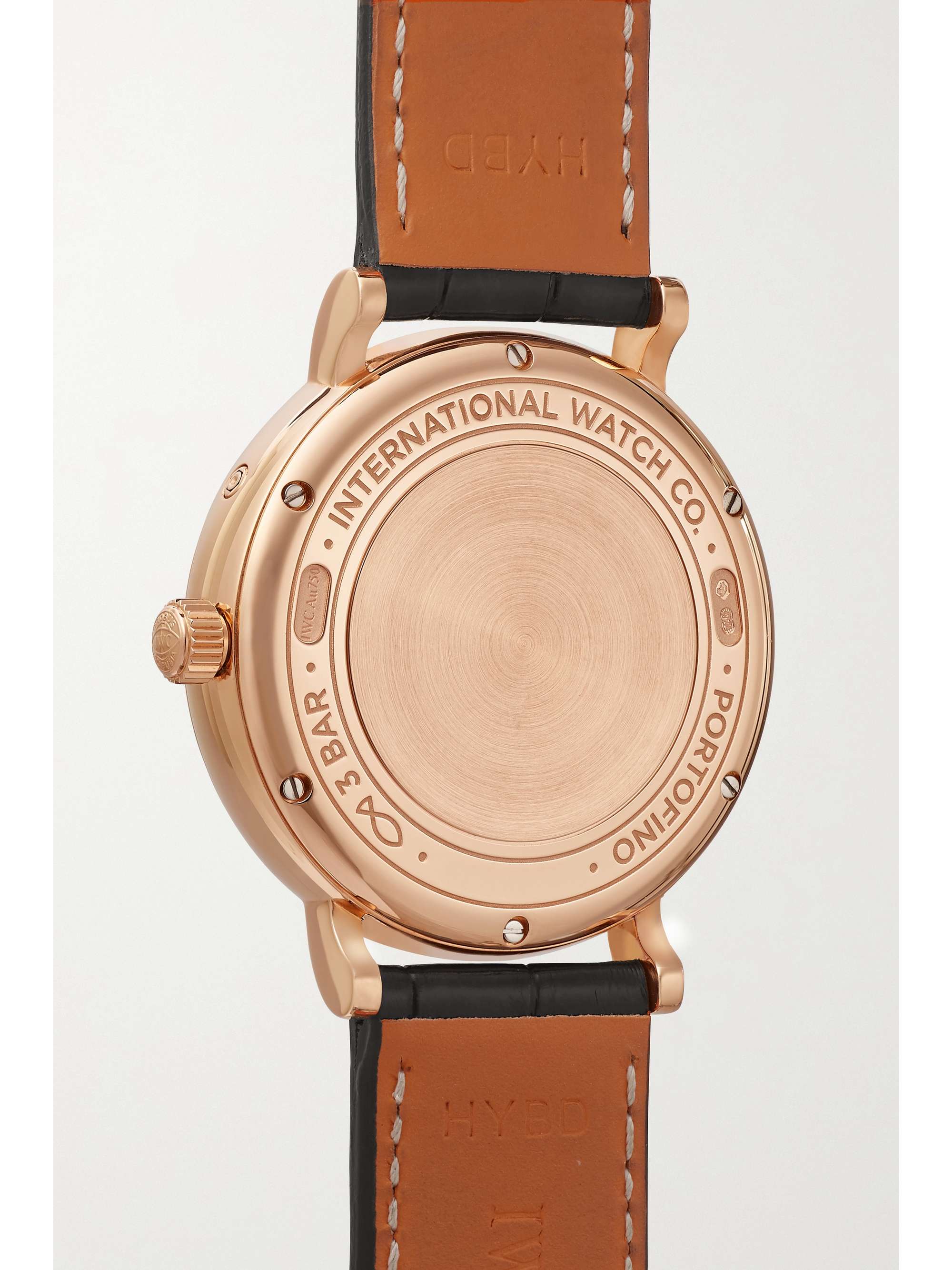 IWC SCHAFFHAUSEN Portofino Automatic Moon Phase 37mm 18-karat gold, alligator and diamond watch