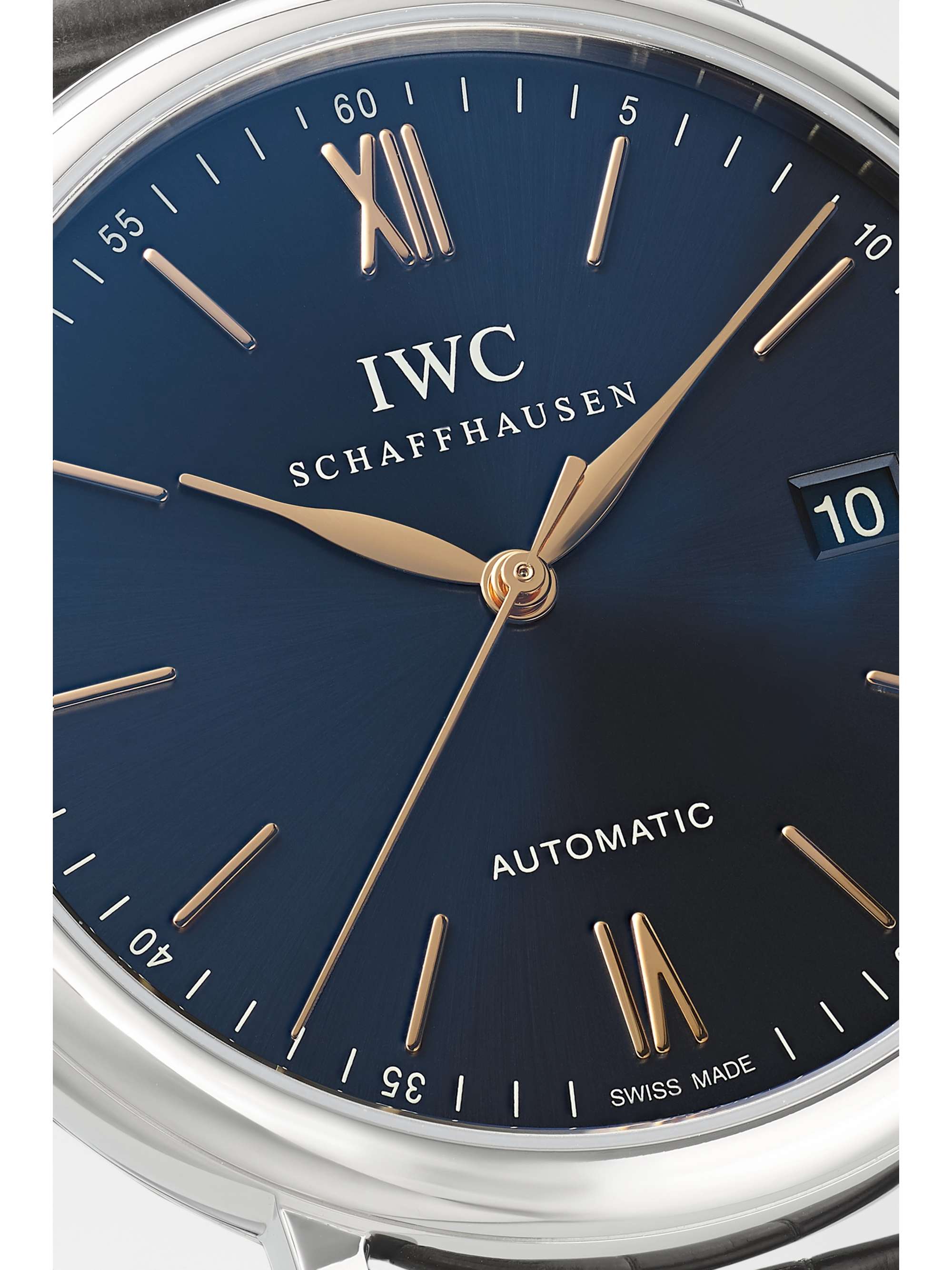 IWC SCHAFFHAUSEN Portofino Automatic 40mm stainless steel and alligator watch