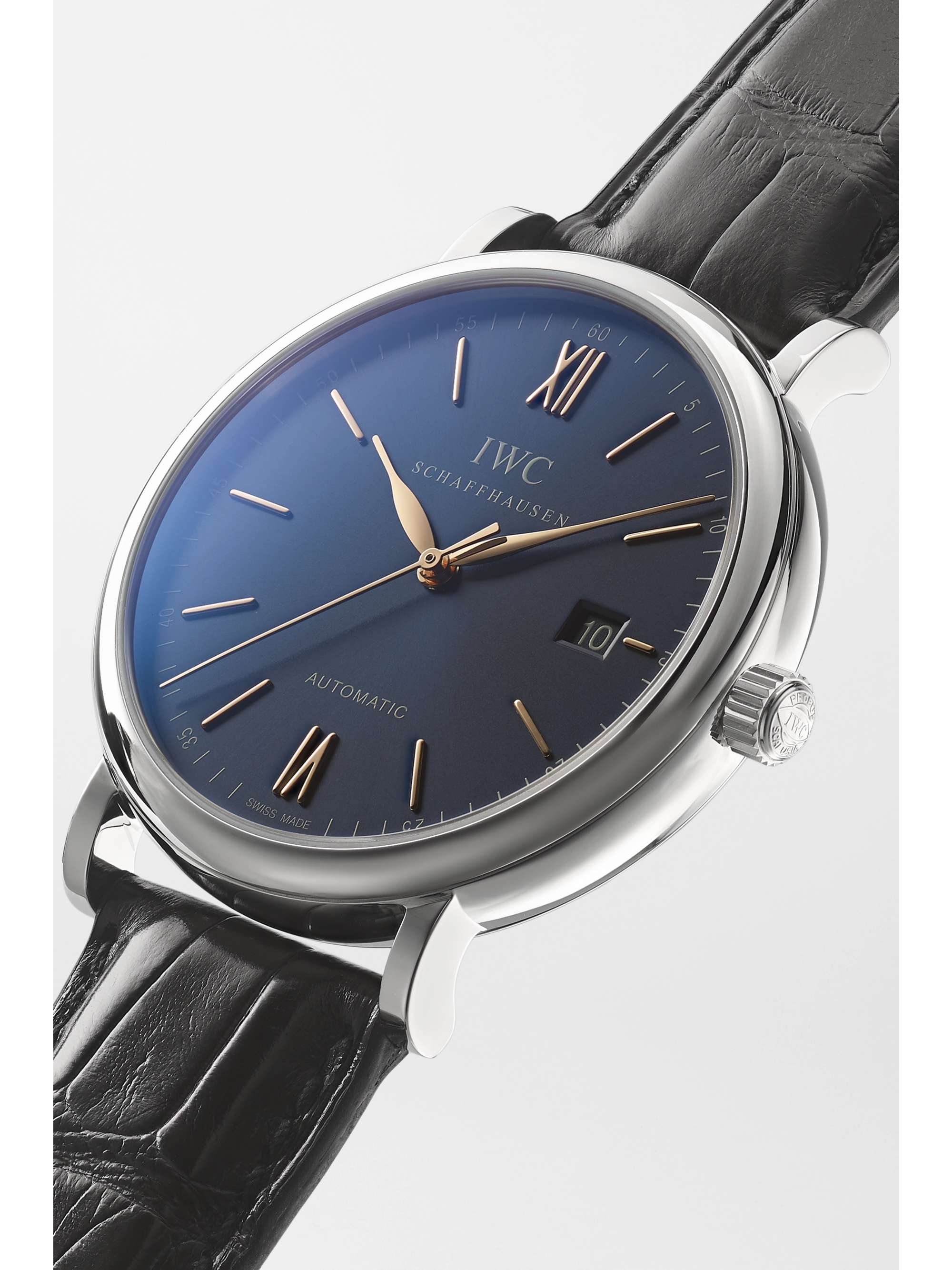 IWC SCHAFFHAUSEN Portofino Automatic 40mm stainless steel and alligator watch